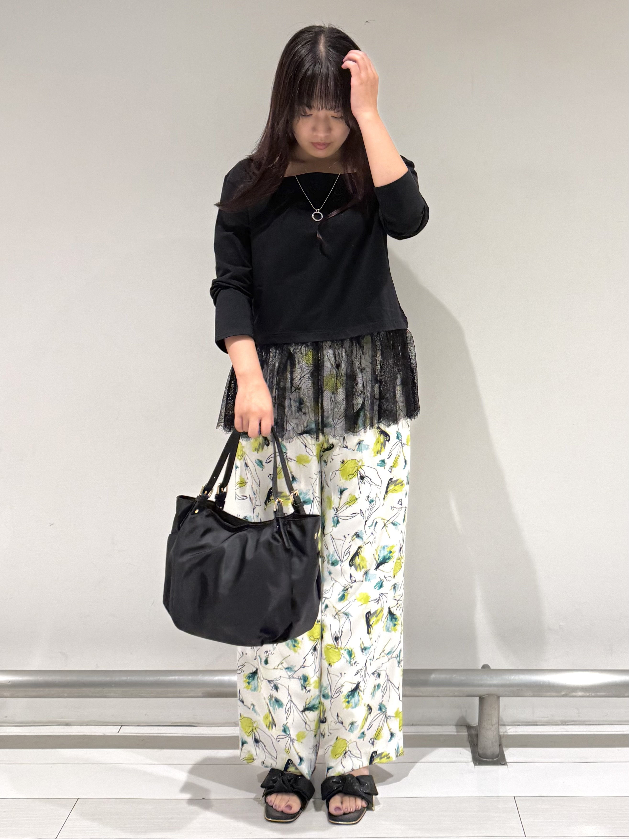 Azusaさんの「Reflect｜【UVカット／接触冷感／レイヤード◎】レース切り替えプルオーバージャージ」を使ったコーディネート