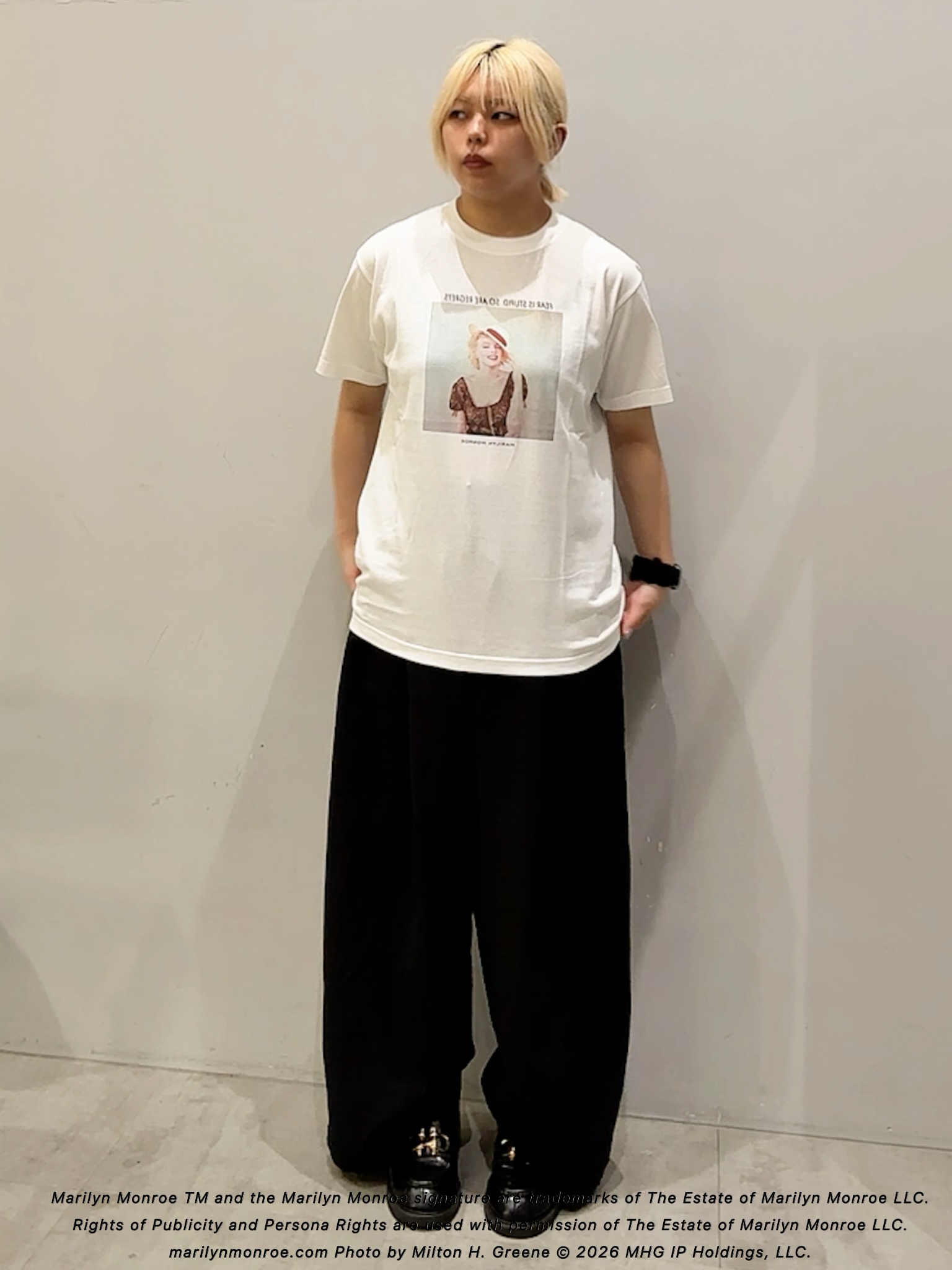 ユウナさんの「TAKEO KIKUCHI｜【別注】マリリン・モンロー/フォトTシャツ」を使ったコーディネート