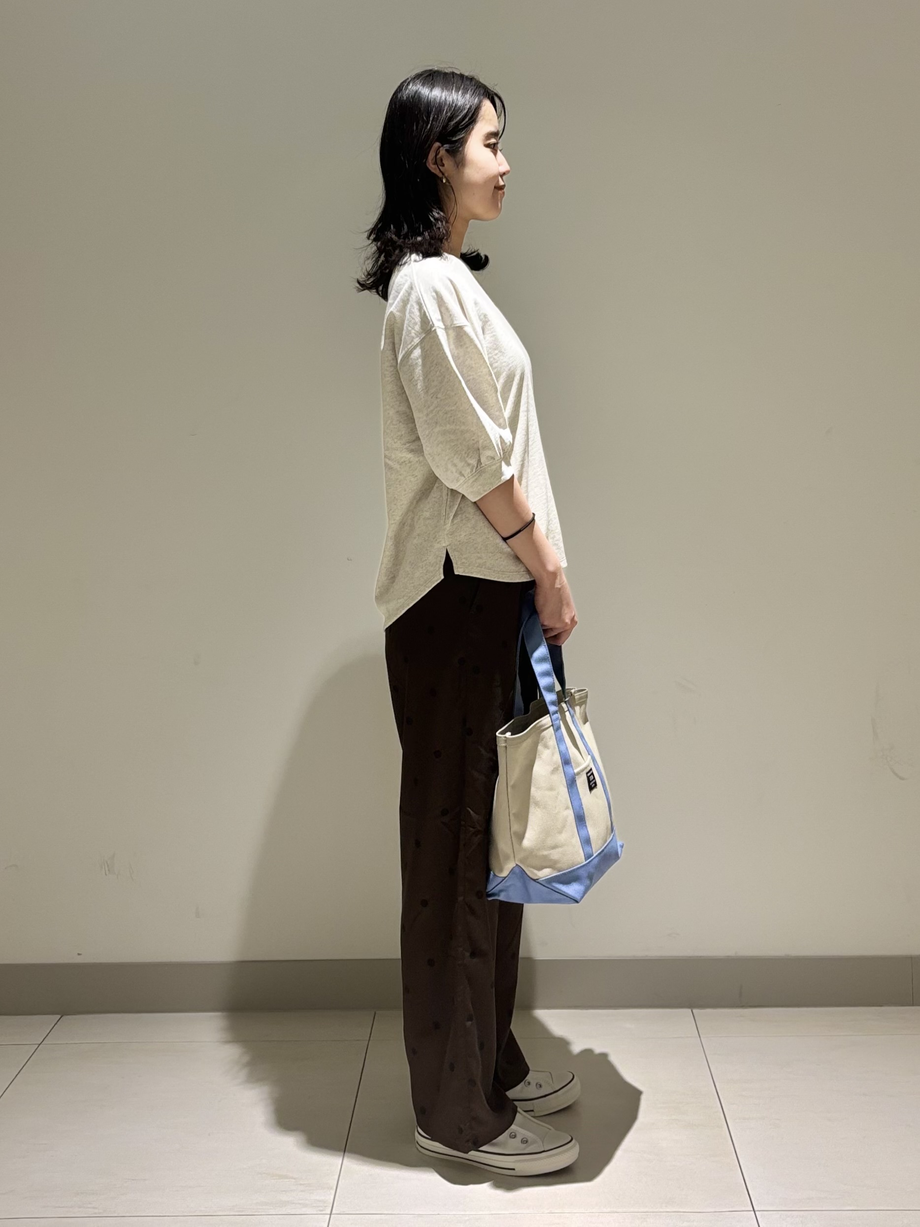 mayuさんの「Dessin｜【高レビュー/洗える/XS-L】バックヘンリーミニ裏毛 5分袖」を使ったコーディネート