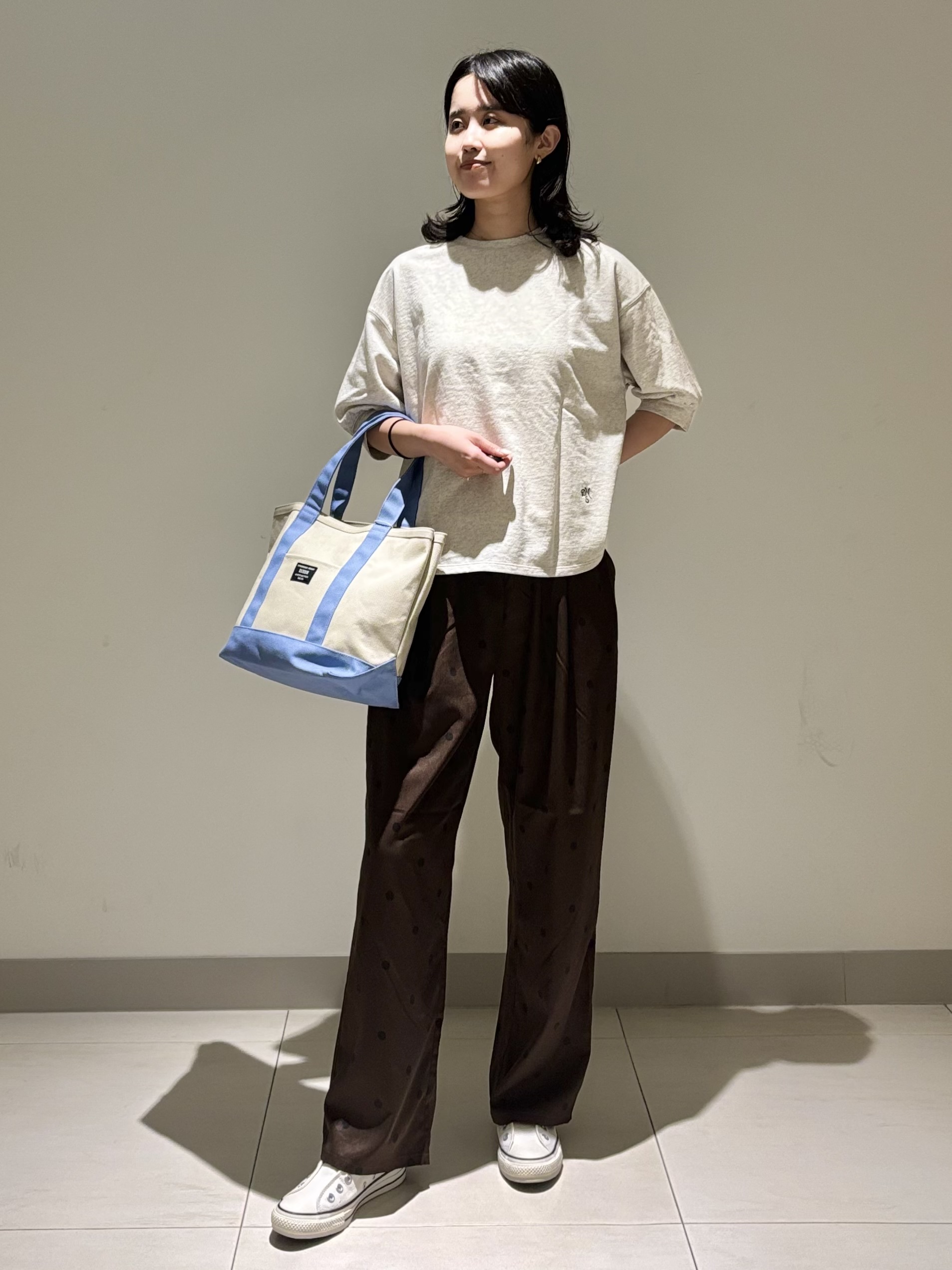 mayuさんの「Dessin｜【高レビュー/洗える/XS-L】バックヘンリーミニ裏毛 5分袖」を使ったコーディネート