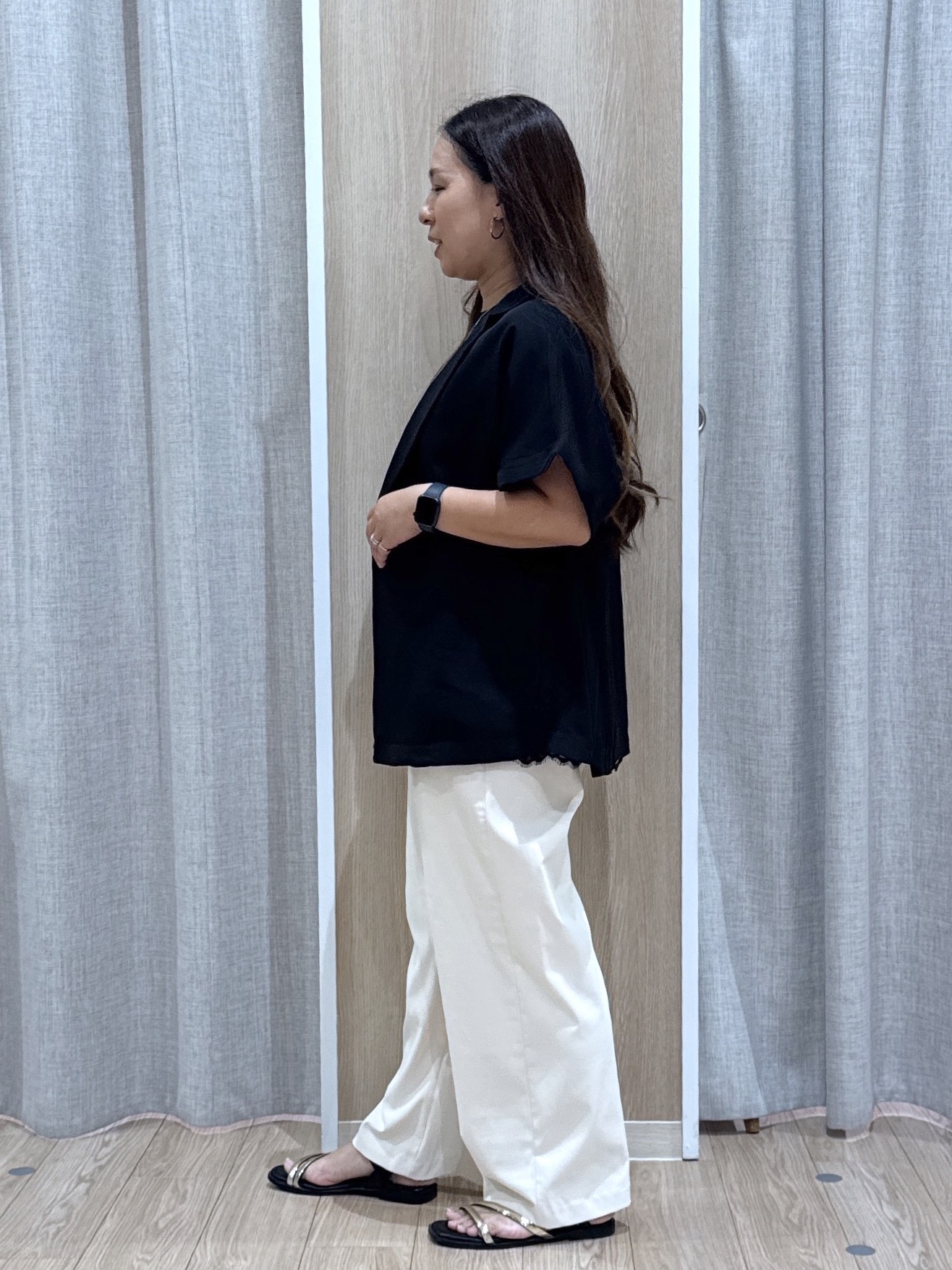 sachiさんの「grove｜【洗濯機OK/SETUP可】シワになりにくいハーフスリーブジャケット」を使ったコーディネート