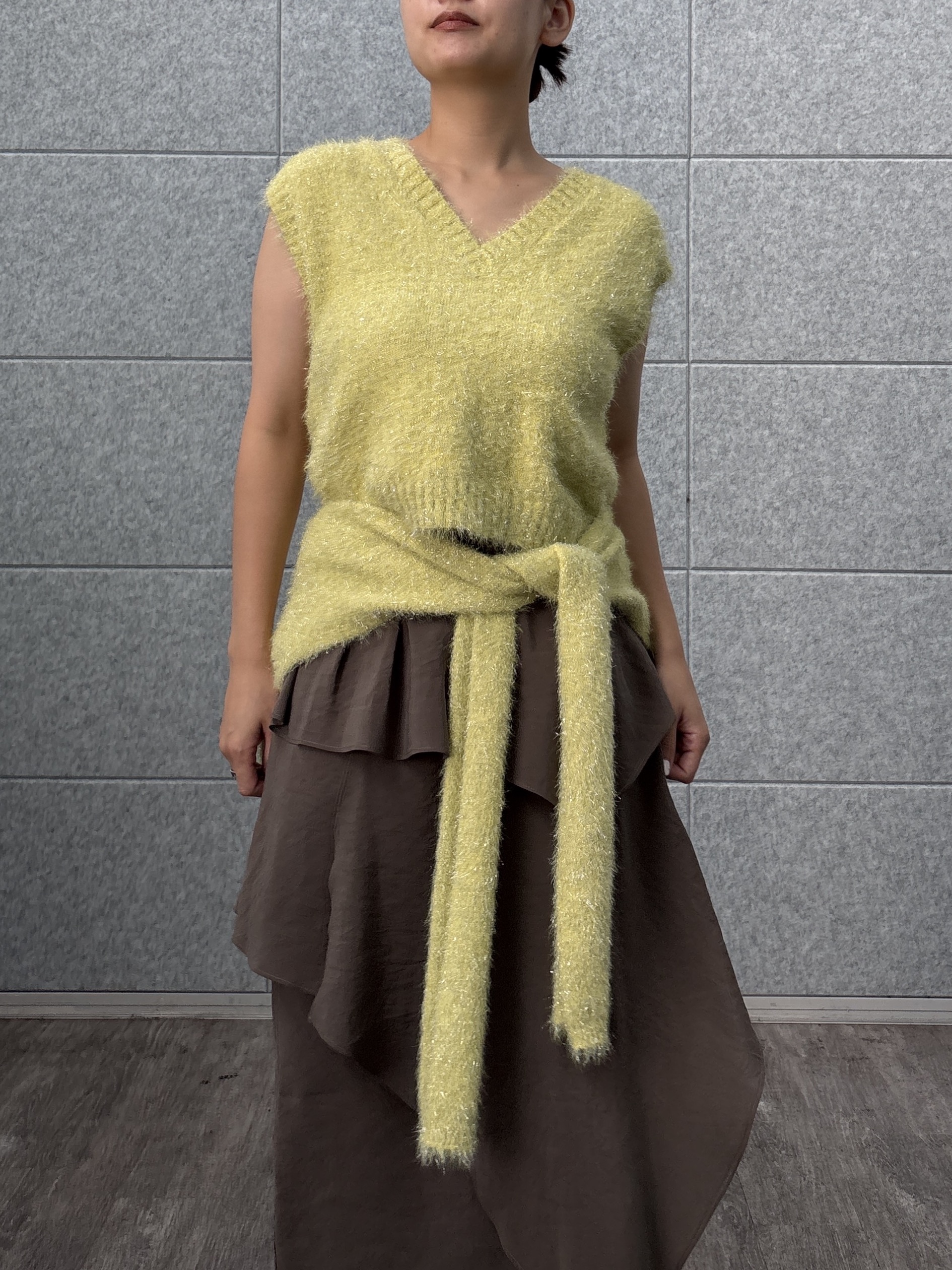 ayanoさんの「INDIVI｜シャギーニット ストール付きトップス」を使ったコーディネート