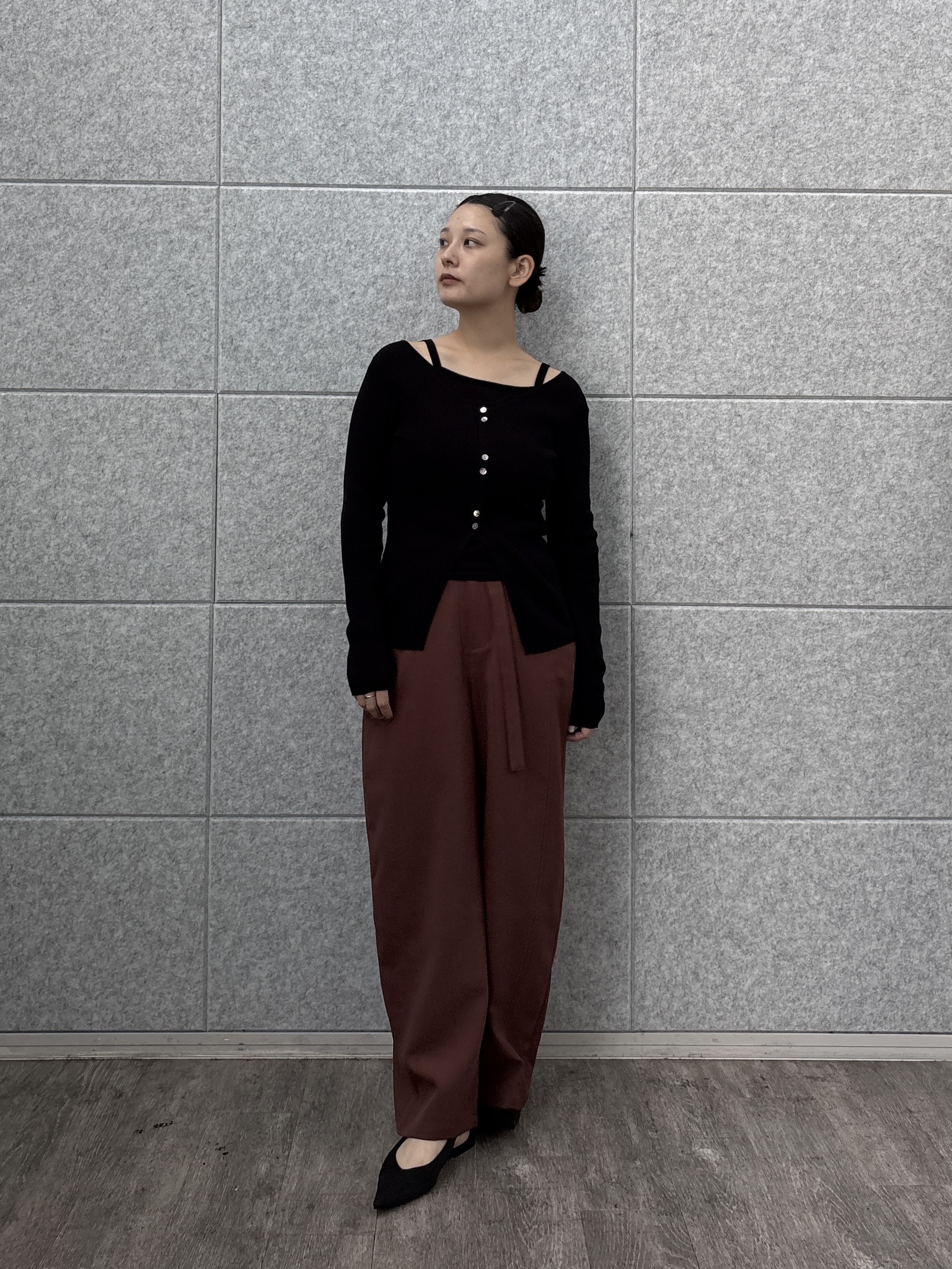 ayanoさんの「INDIVI｜フェイクレイヤードリブニット」を使ったコーディネート