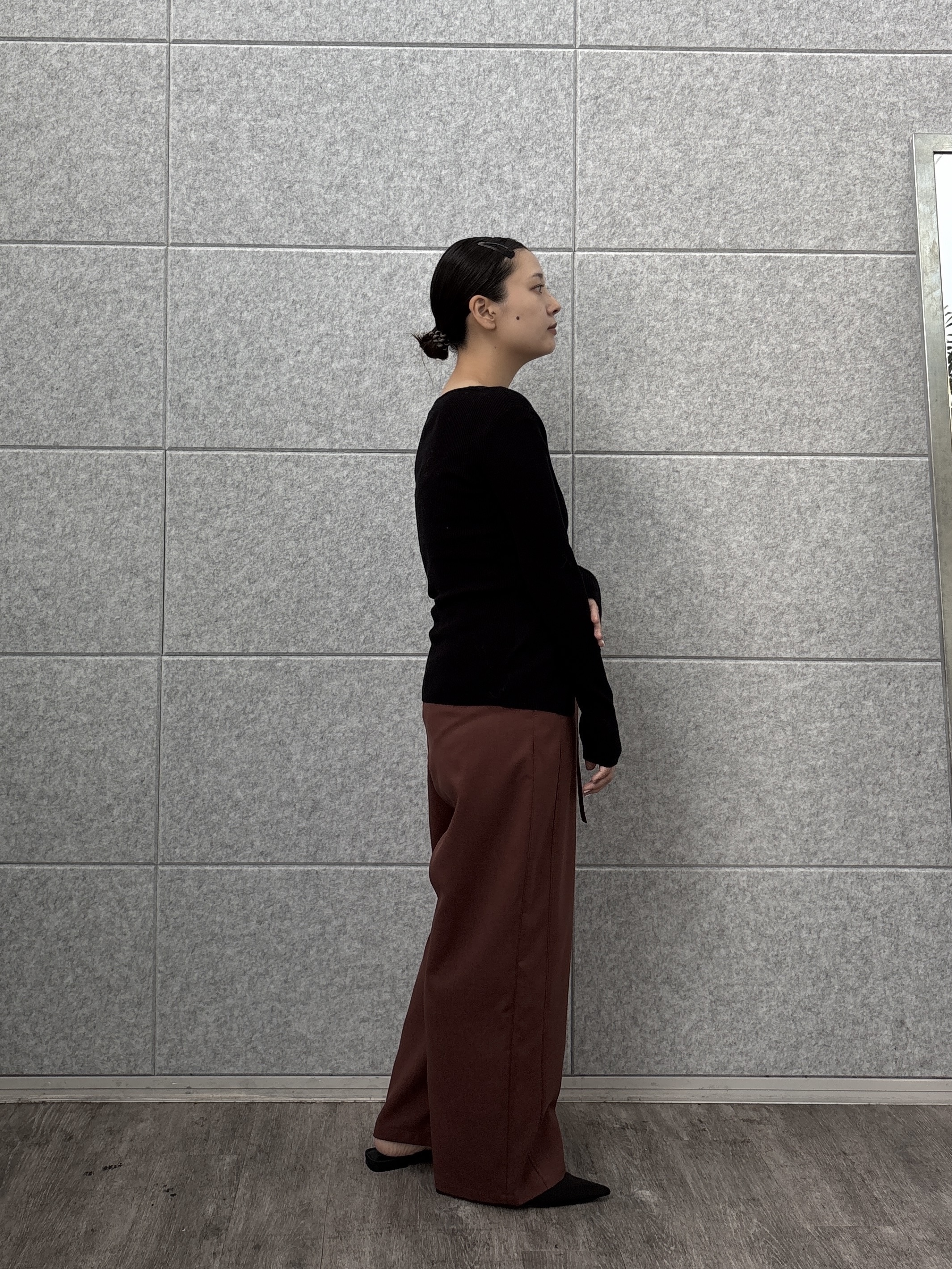 ayanoさんの「INDIVI｜フェイクレイヤードリブニット」を使ったコーディネート