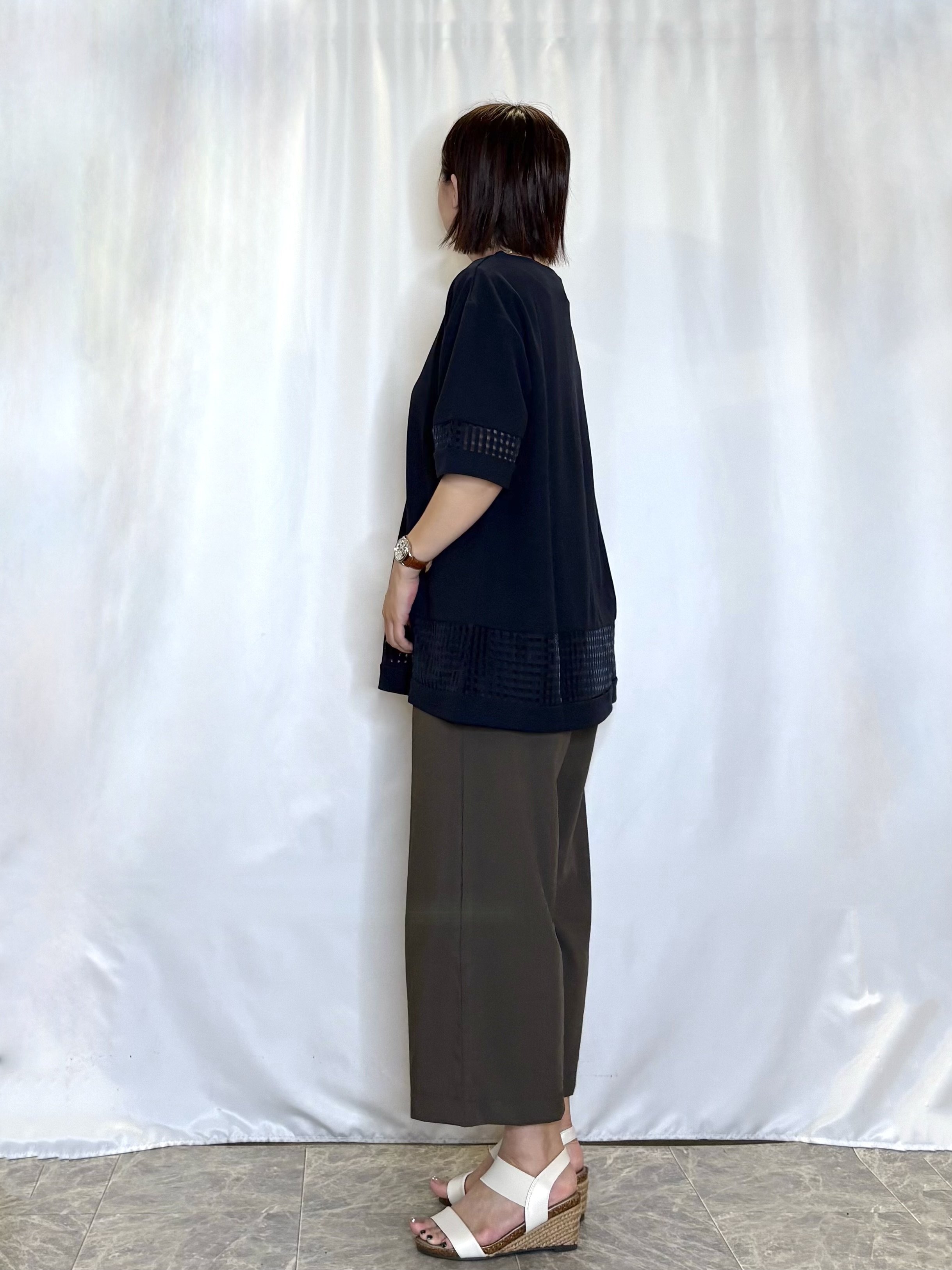 ネリさんの「SHOO･LA･RUE｜【S-LL/洗濯機可】上品に体型カバー 大人のチェックチュニック」を使ったコーディネート