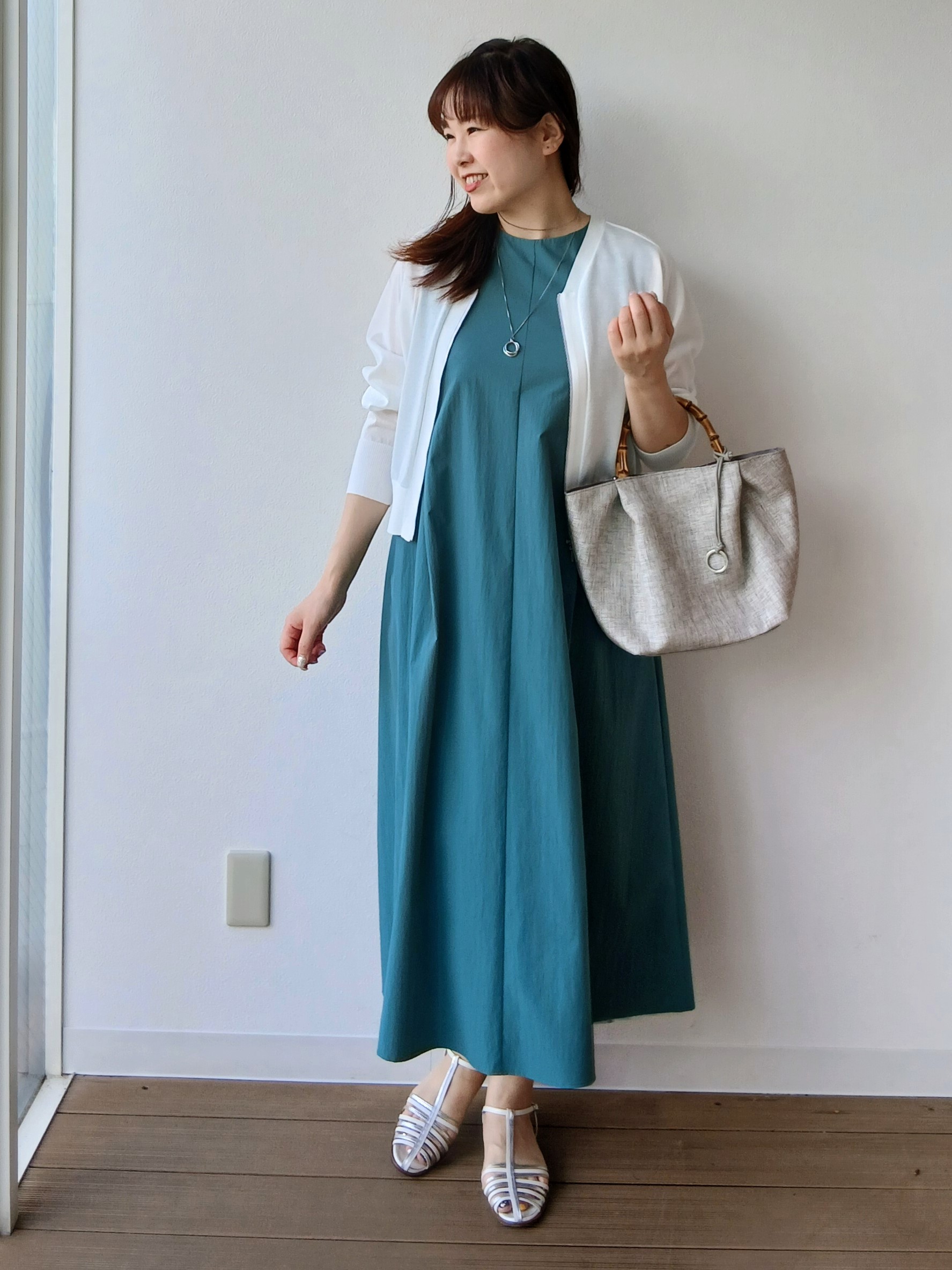 なみきさんの「UNTITLED｜【残暑も快適/接触冷感/UVカット/吸水速乾】Aラインロングワンピース」を使ったコーディネート