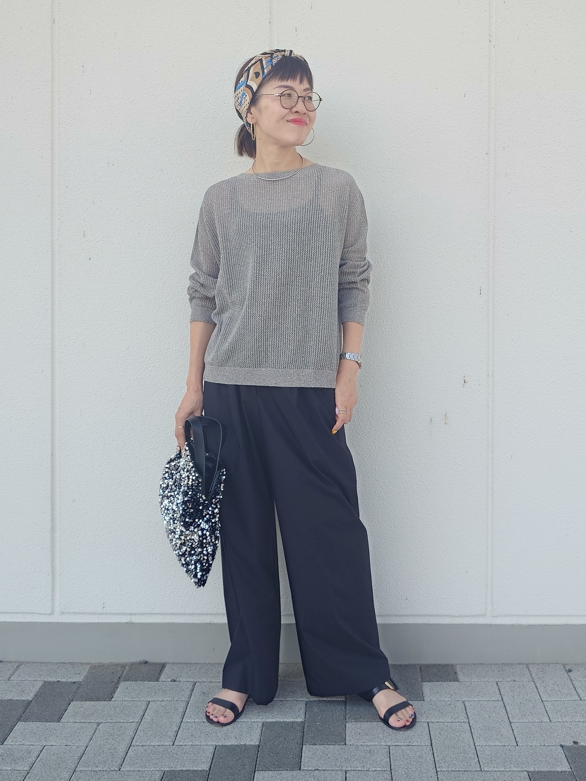 MUTSUKOさんの「UNTITLED｜◆シアーメッシュニット」を使ったコーディネート