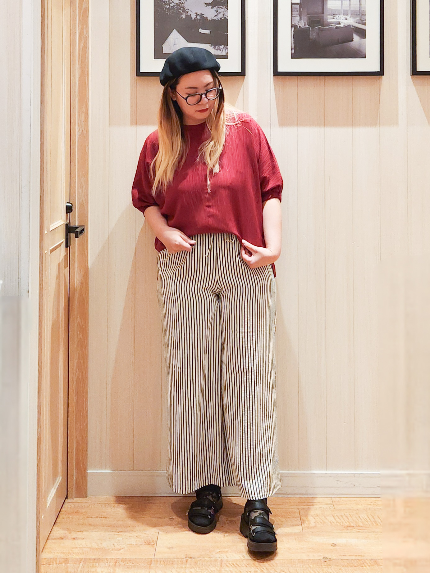 れーやんさんの「SHOO･LA･RUE｜【インせず着られる/洗濯後しわになりにくい】しぼしぼドルマンブラウス」を使ったコーディネート