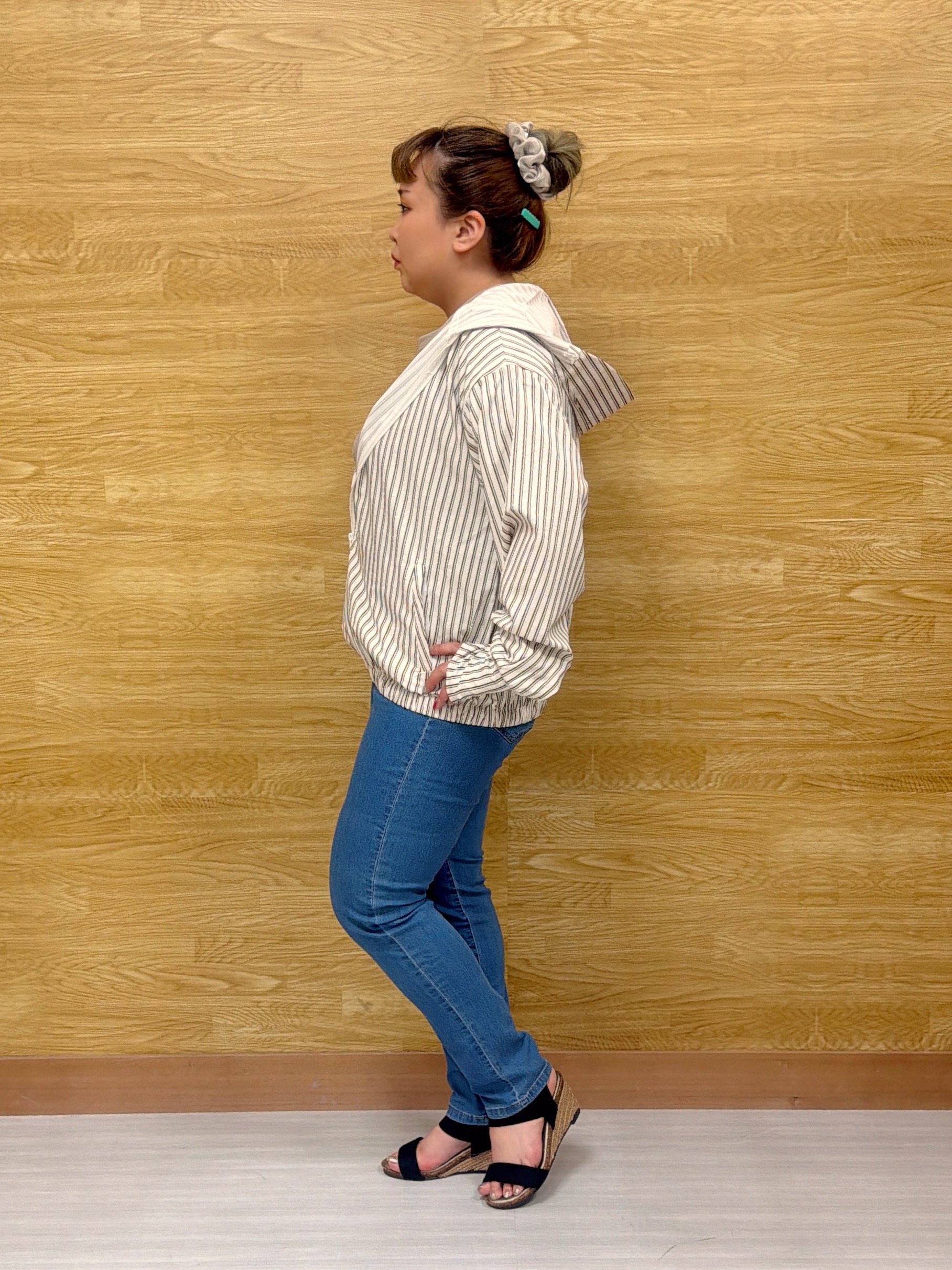 ぁむさんの「SHOO･LA･RUE｜【洗濯後しわになりにくい/S-LL】お顔も手の甲もしっかりカバー　日よけ・指穴付きUVパーカ」を使ったコーディネート