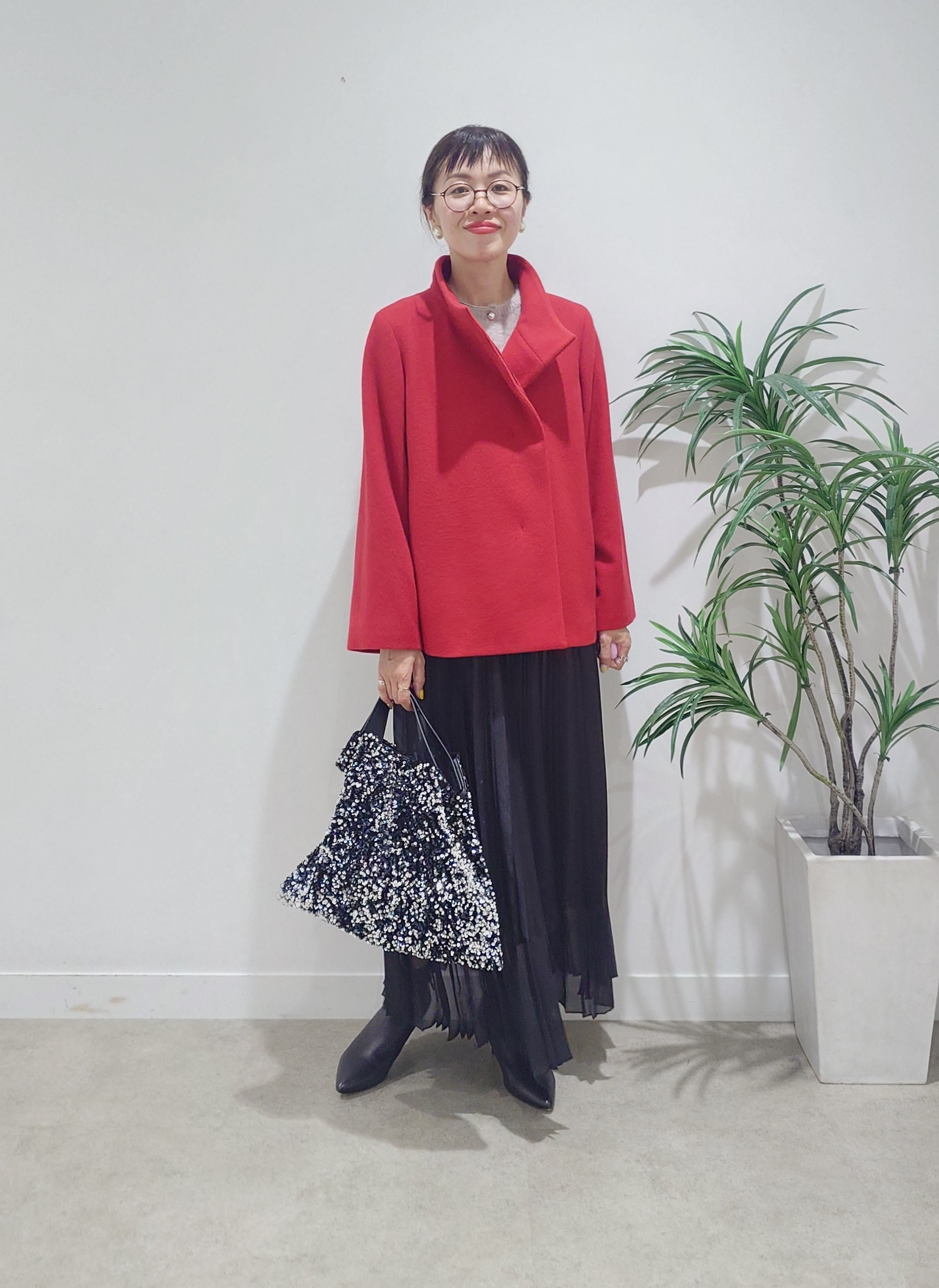 MUTSUKOさんの「UNTITLED｜【軽アウター/ウール100】ウールショートコート」を使ったコーディネート