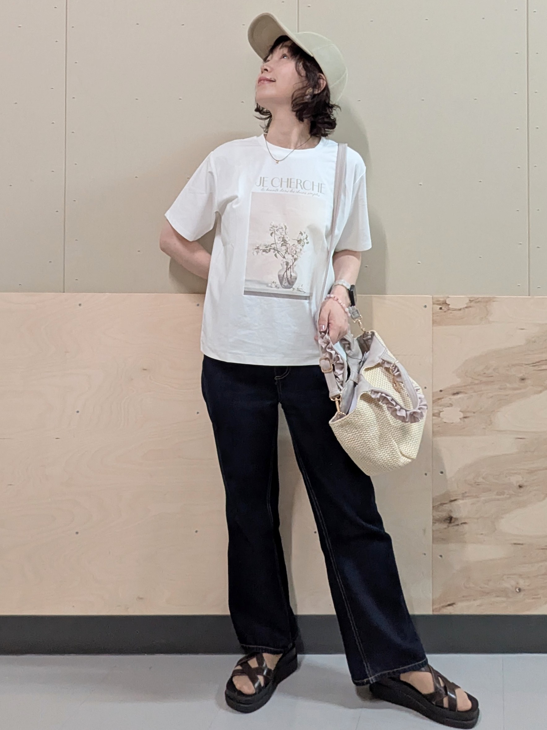 mamさんの「OPAQUE.CLIP｜【UV】フラワープリントTシャツ≪洗濯機OK／接触冷感≫」を使ったコーディネート