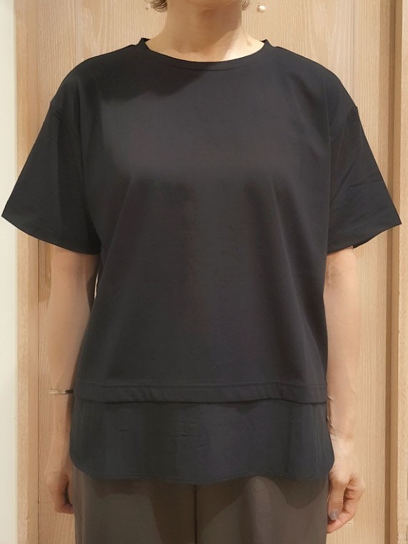 YUKIさんの「SHOO･LA･RUE｜【体型カバー/S-LL/洗濯機可】インせず着られる 異素材ドッキングTシャツ」を使ったコーディネート