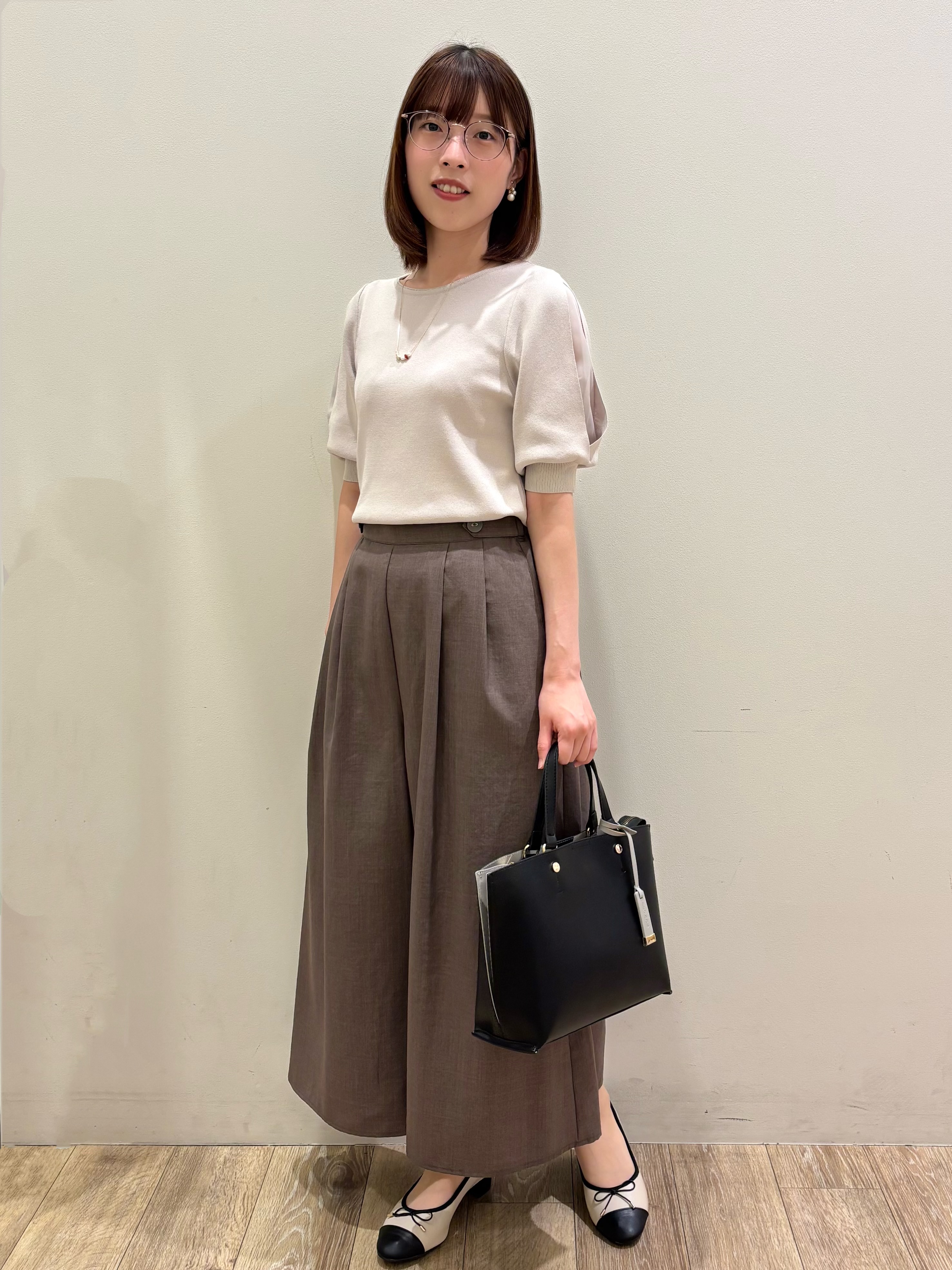 honamiさんの「index｜【接触冷感／UVケア】クールタッチラップスリーブニット《洗濯機OK／XS～3L／9col》」を使ったコーディネート