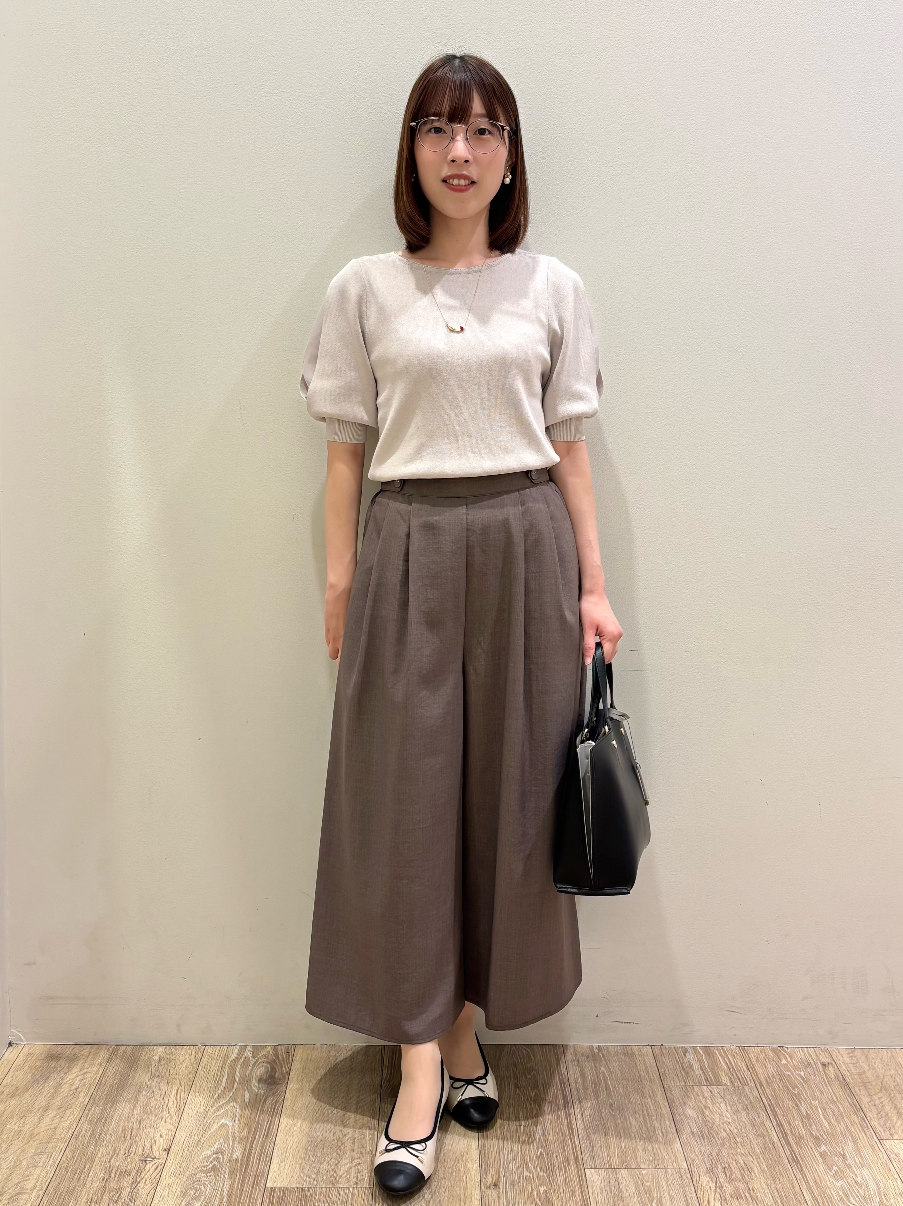honamiさんの「index｜【接触冷感／UVケア】クールタッチラップスリーブニット《洗濯機OK／XS～3L／9col》」を使ったコーディネート