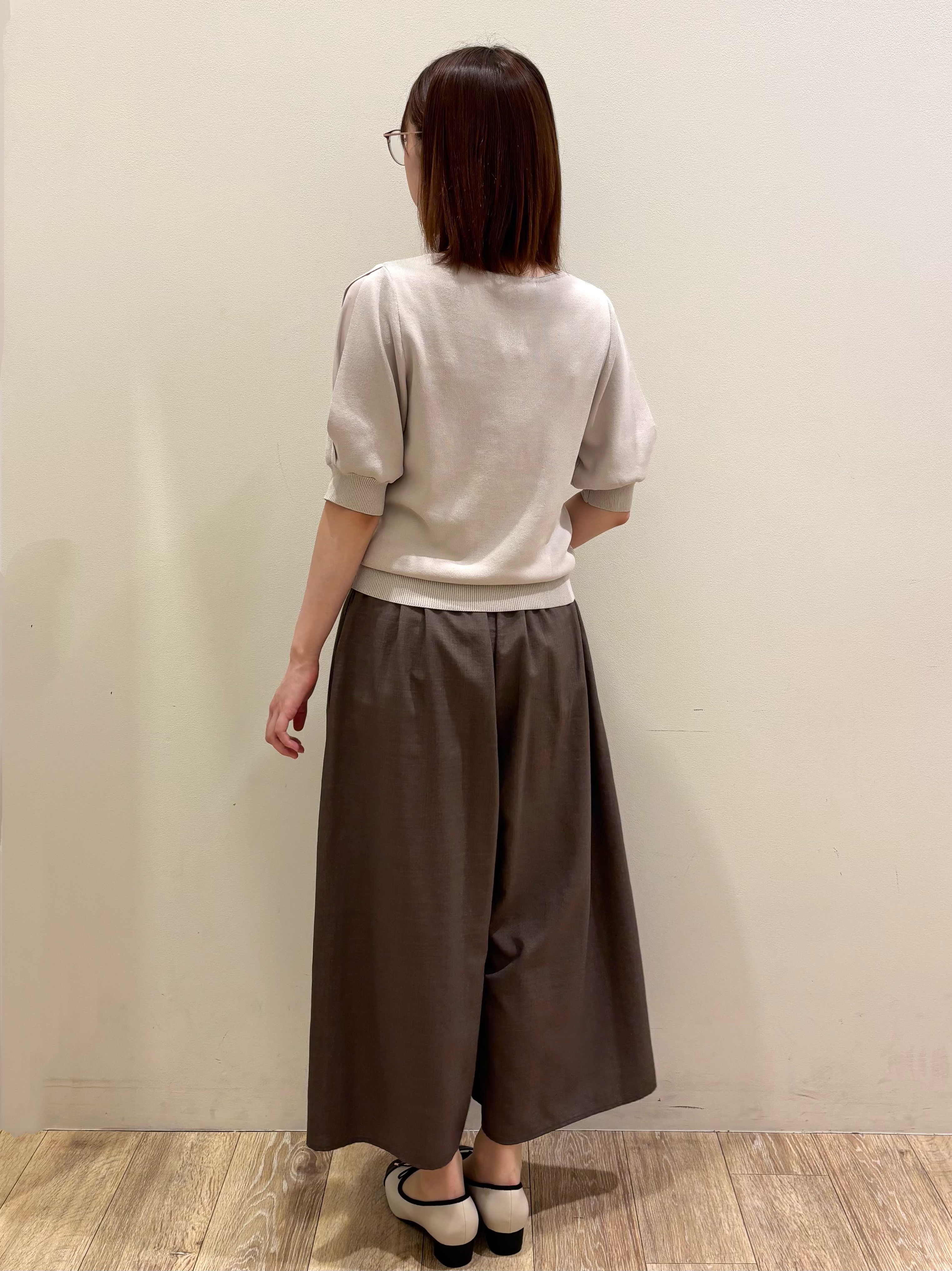 honamiさんの「index｜【接触冷感／UVケア】クールタッチラップスリーブニット《洗濯機OK／XS～3L／9col》」を使ったコーディネート