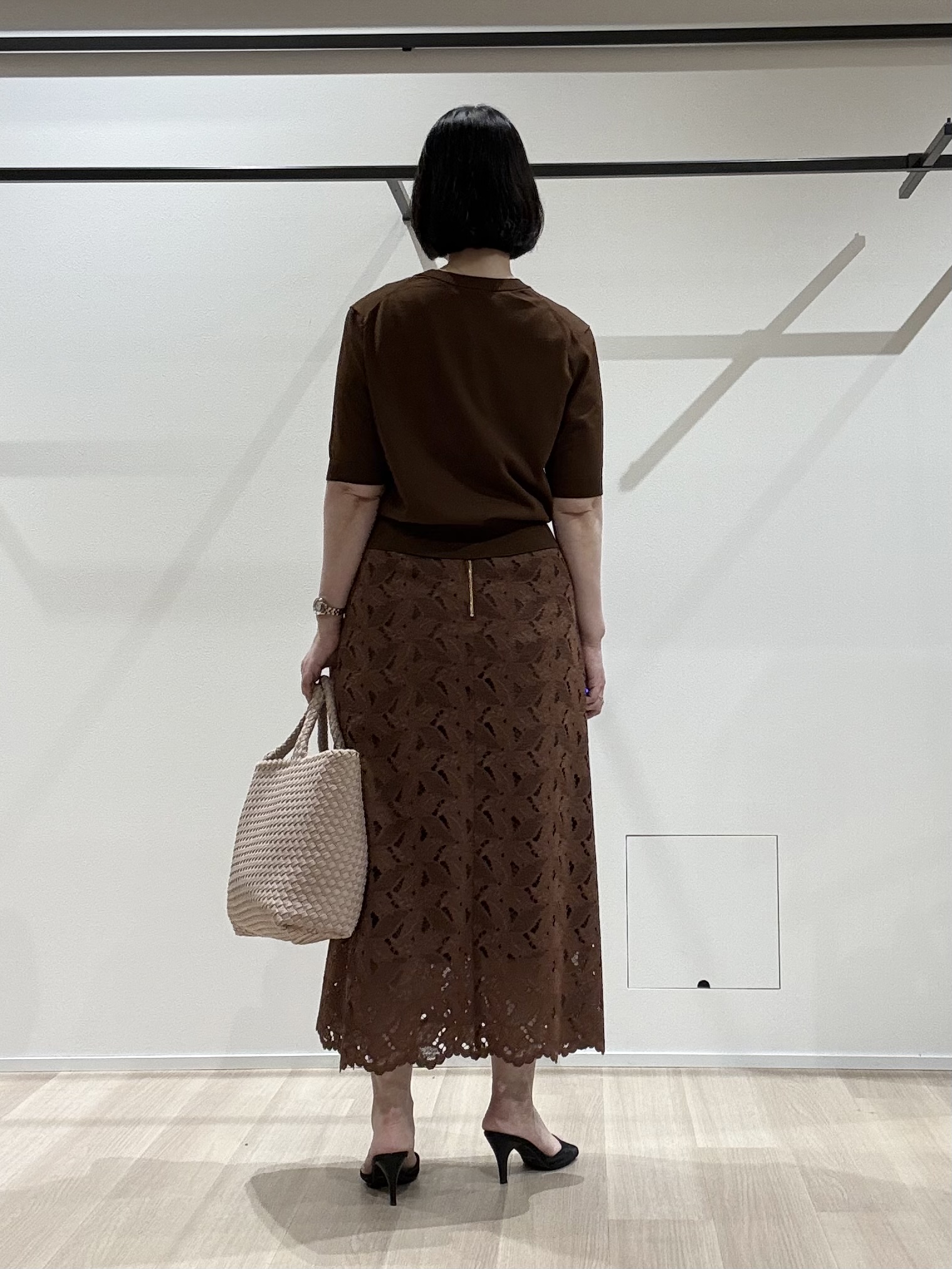 yさんの「UNTITLED｜【すっきり秋羽織り/前開きボタン】ドライタッチ5分袖カーディガン」を使ったコーディネート