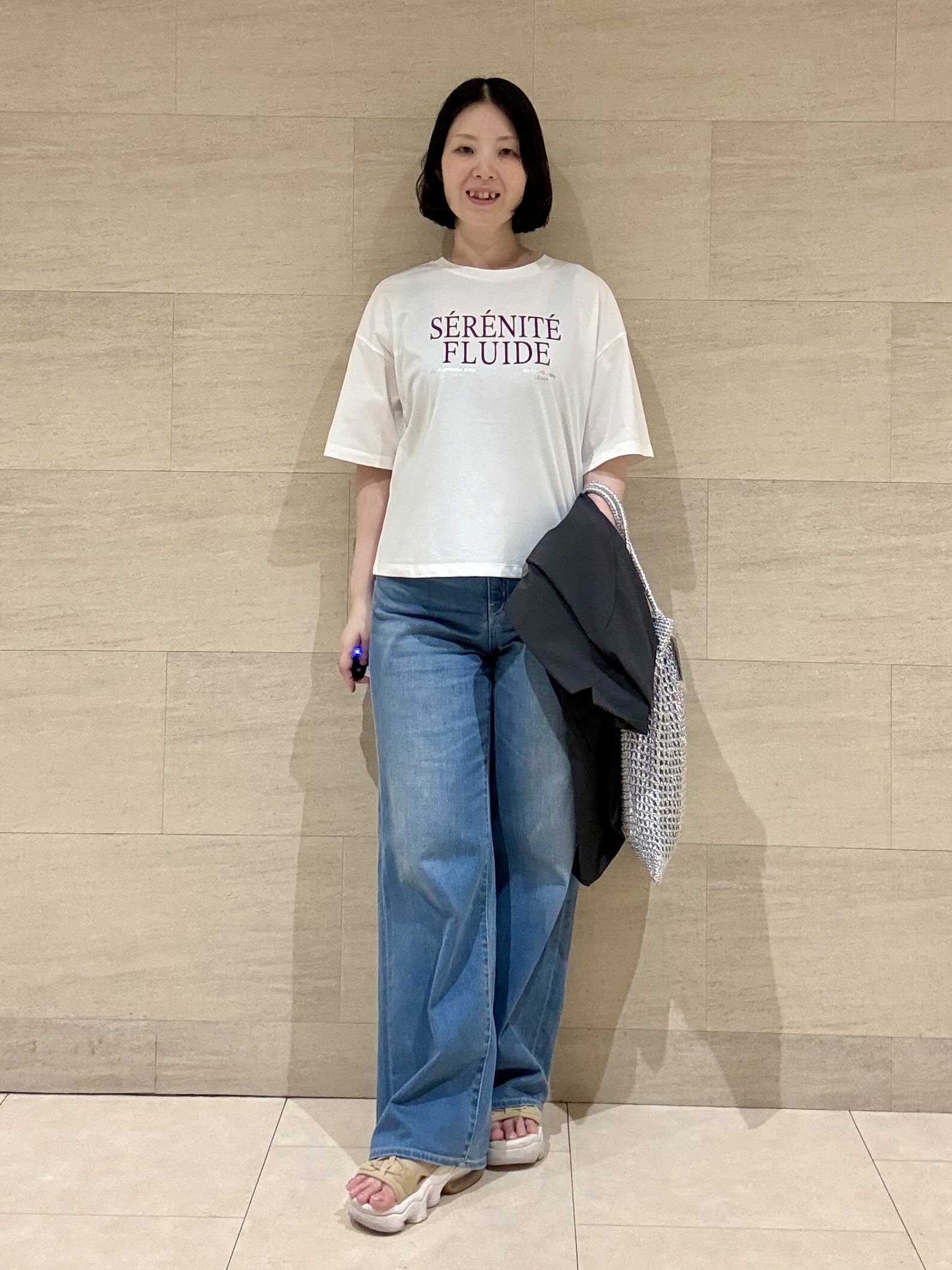 yさんの「UNTITLED｜【秋の通勤羽織/セットアップ可/UVカット】エアリークール半袖ジャケット」を使ったコーディネート