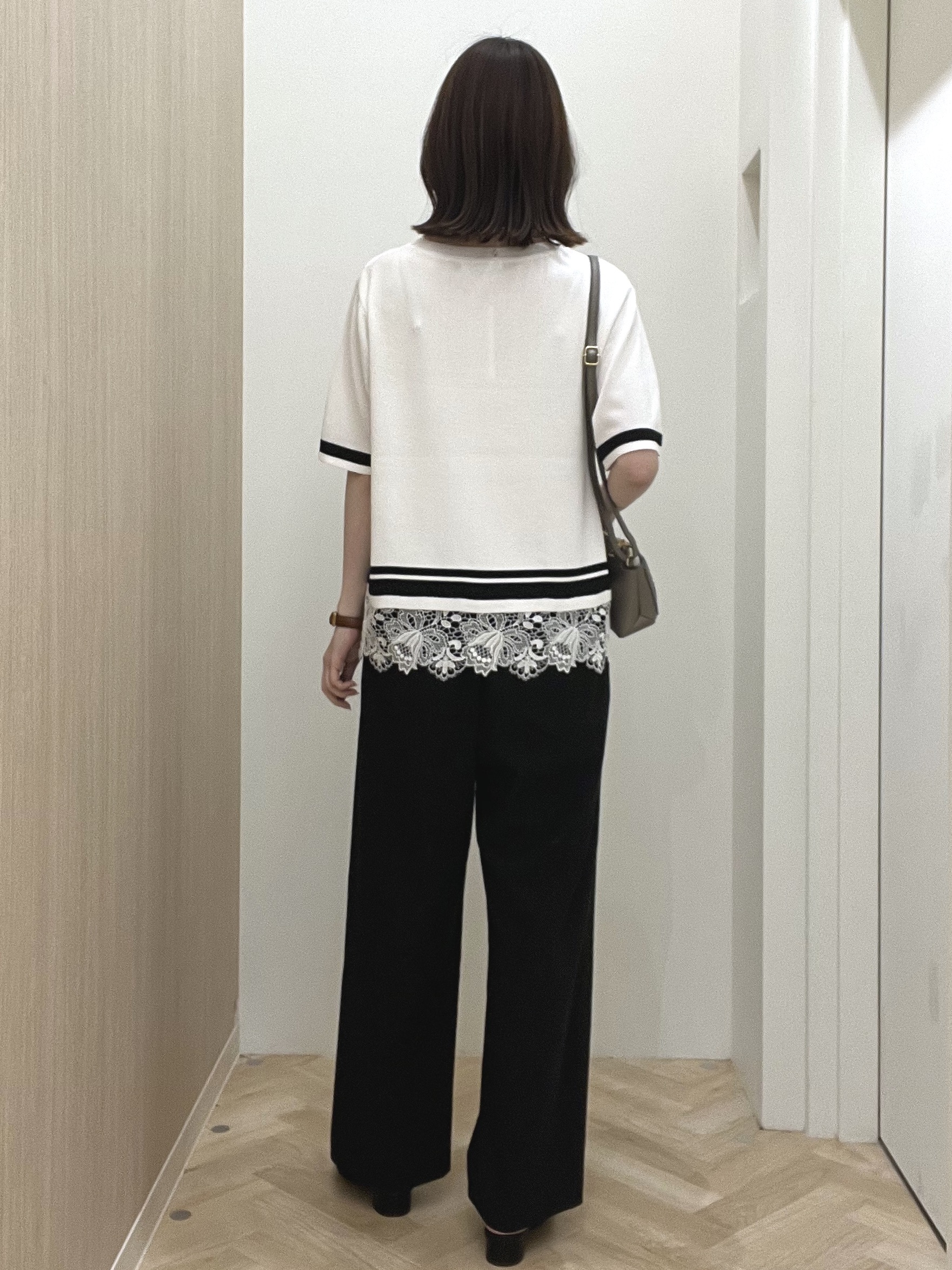  おまつさんの「grove｜【シリーズ累計36万枚／UVカット・洗濯機OK】やわらかドライタッチレースドッキングニット」を使ったコーディネート