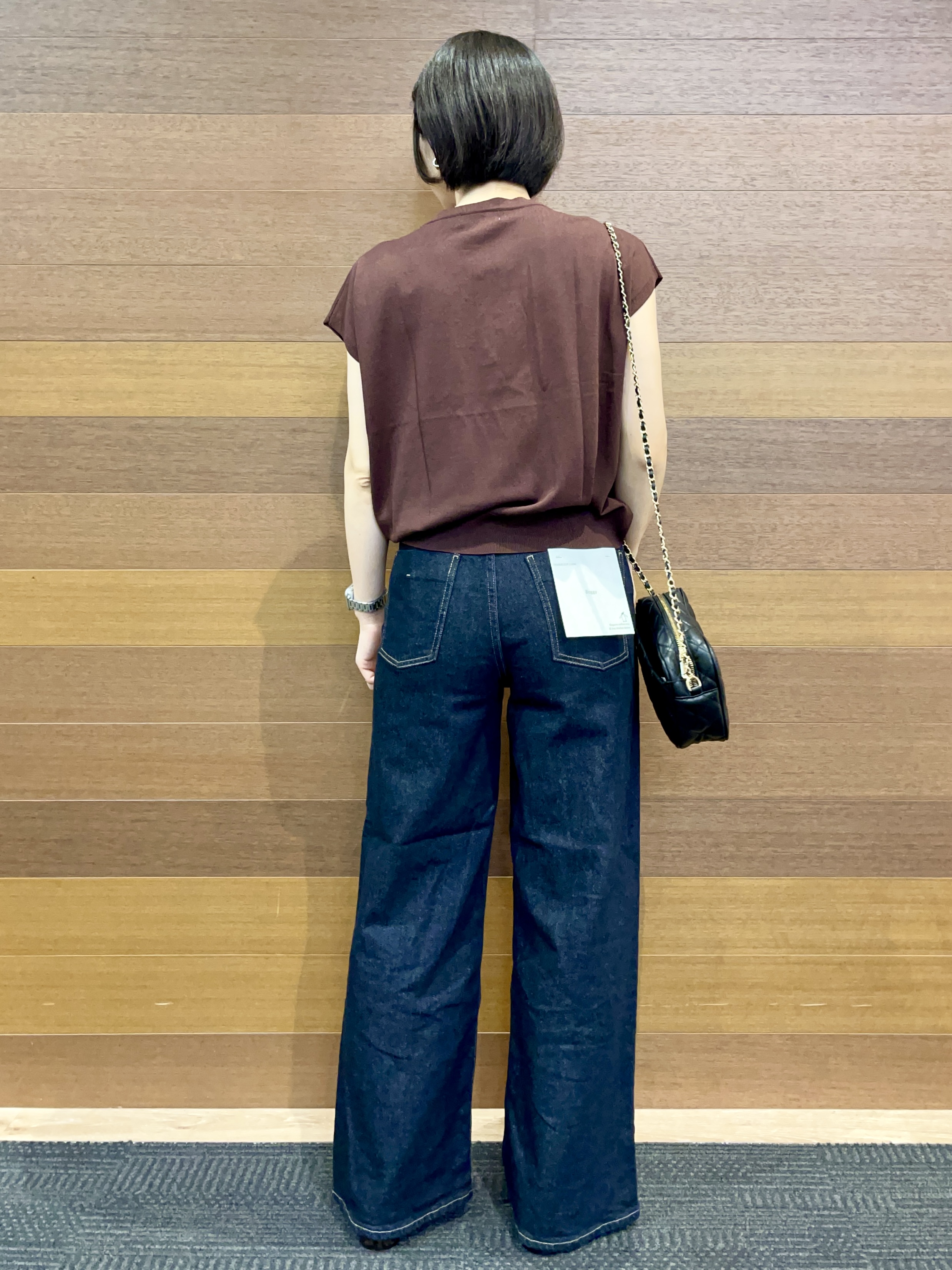 umiさんの「OPAQUE.CLIP｜【UV】フリルフレンチスリーブニット《接触冷感／洗濯機OK》」を使ったコーディネート