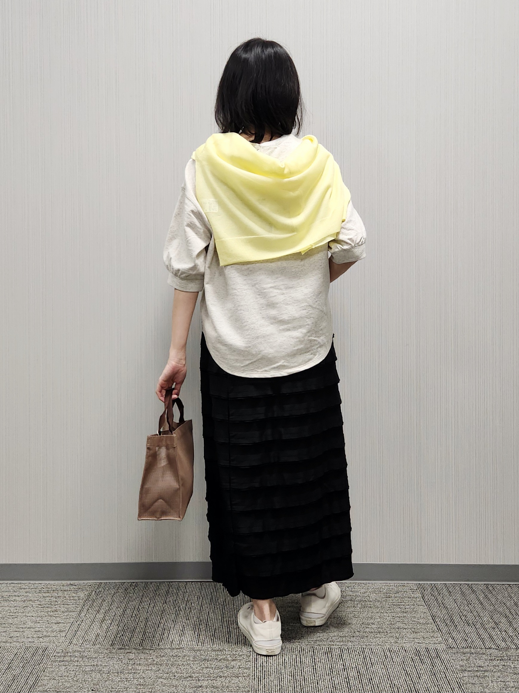 naraさんの「Dessin｜【高レビュー/洗える/XS-L】バックヘンリーミニ裏毛 5分袖」を使ったコーディネート