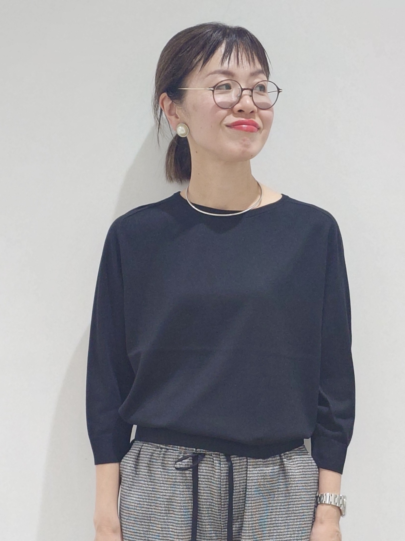 MUTSUKOさんの「UNTITLED｜【薄手ニット/オンオフ使える】ファインゲージニットプルオーバー」を使ったコーディネート