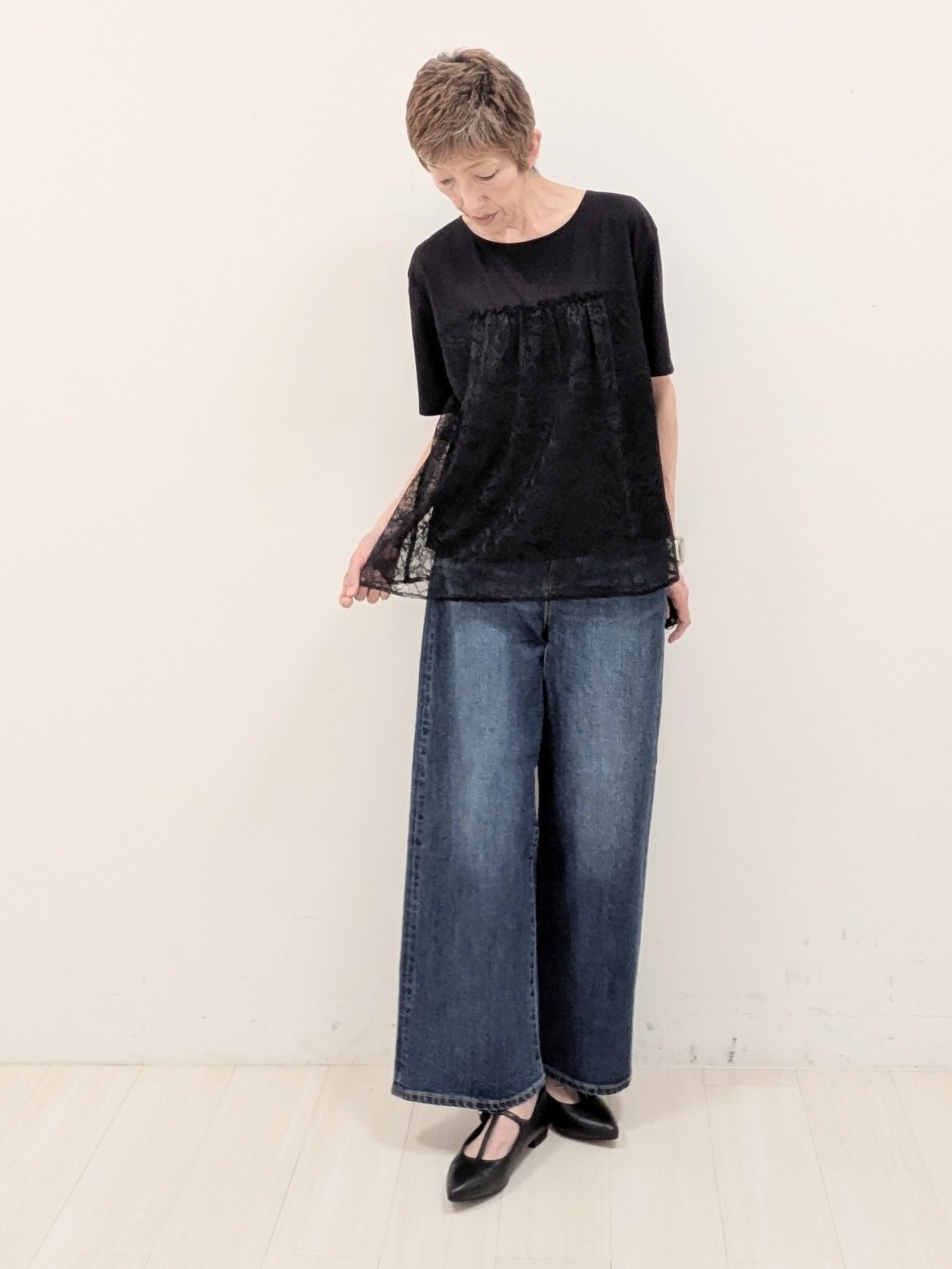 sachiさんの「Reflect｜【UVカット／接触冷感／手洗い可】ラッセルレースプルオーバー」を使ったコーディネート
