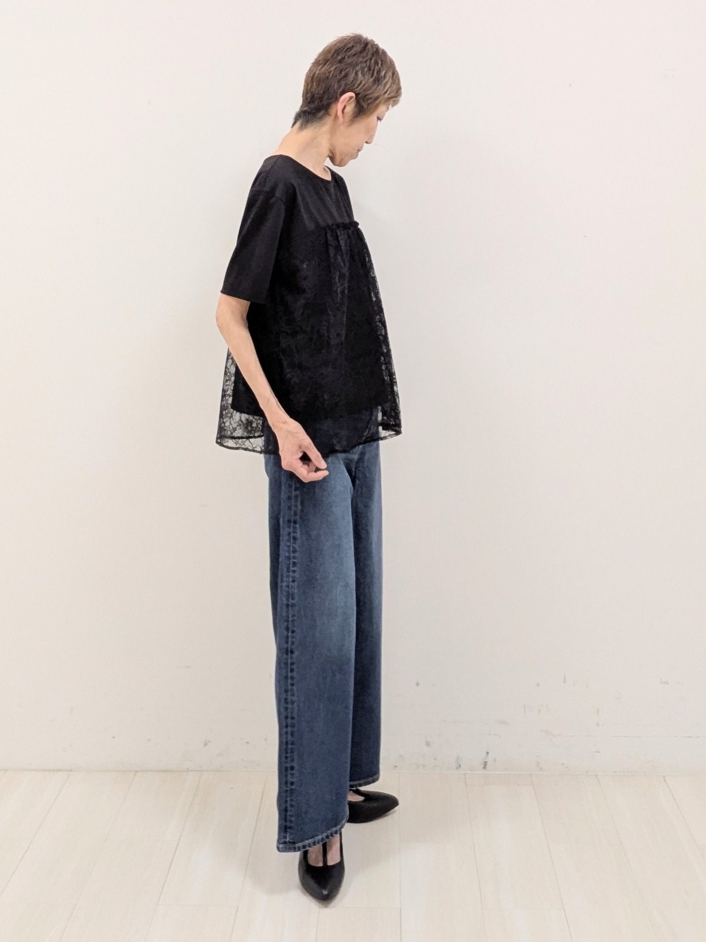 sachiさんの「Reflect｜【UVカット／接触冷感／手洗い可】ラッセルレースプルオーバー」を使ったコーディネート