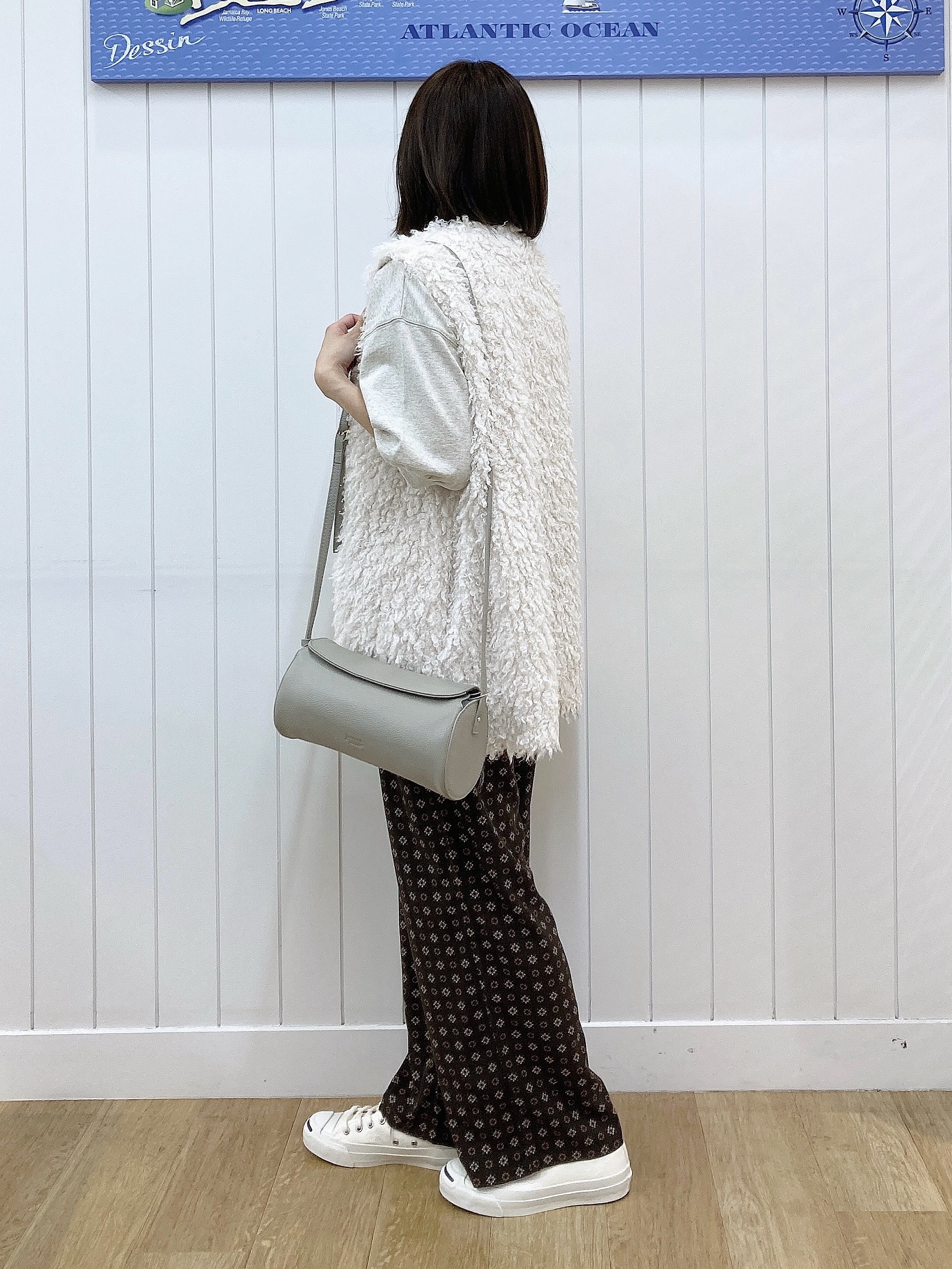 yoshiさんの「Dessin｜【洗える/秋羽織り】フェイクファージレ」を使ったコーディネート