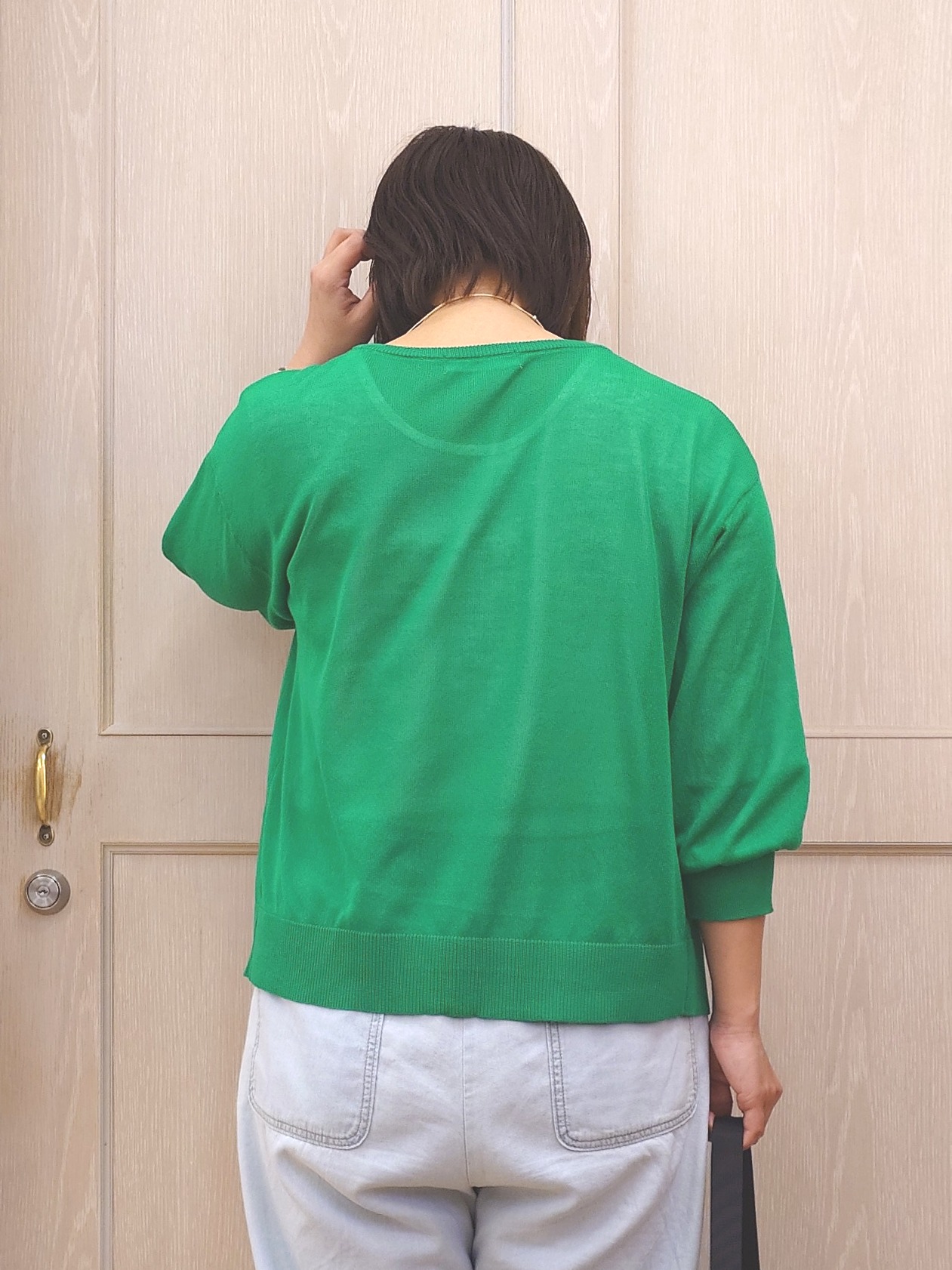 とろろさんの「SHOO･LA･RUE｜【洗濯機可/S-LL】程よいVネックですっきり魅せる ジップアップ 7分袖シアーカーディガン」を使ったコーディネート