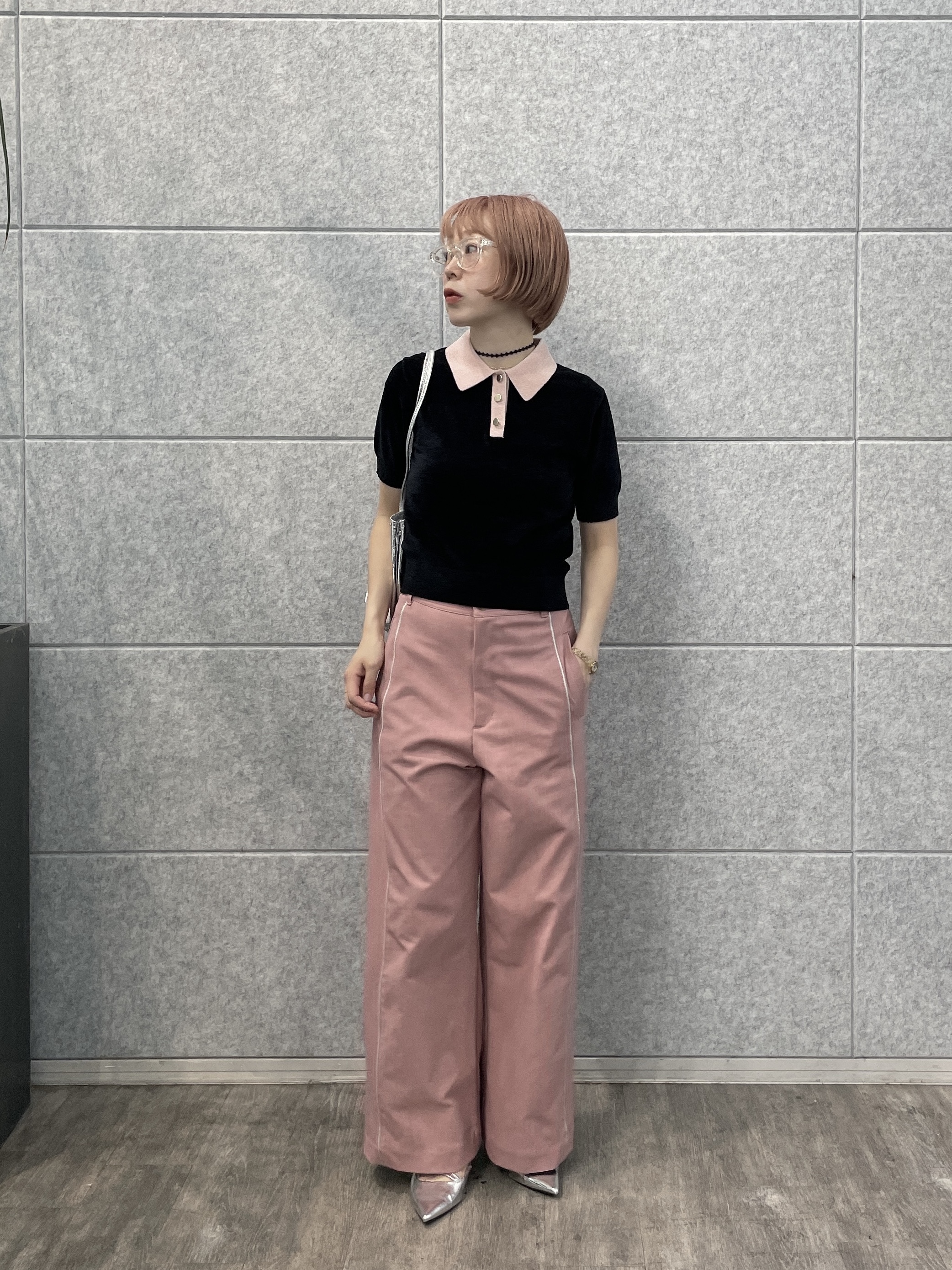 mikuさんの「INDIVI｜バイカラーモールポロニット」を使ったコーディネート