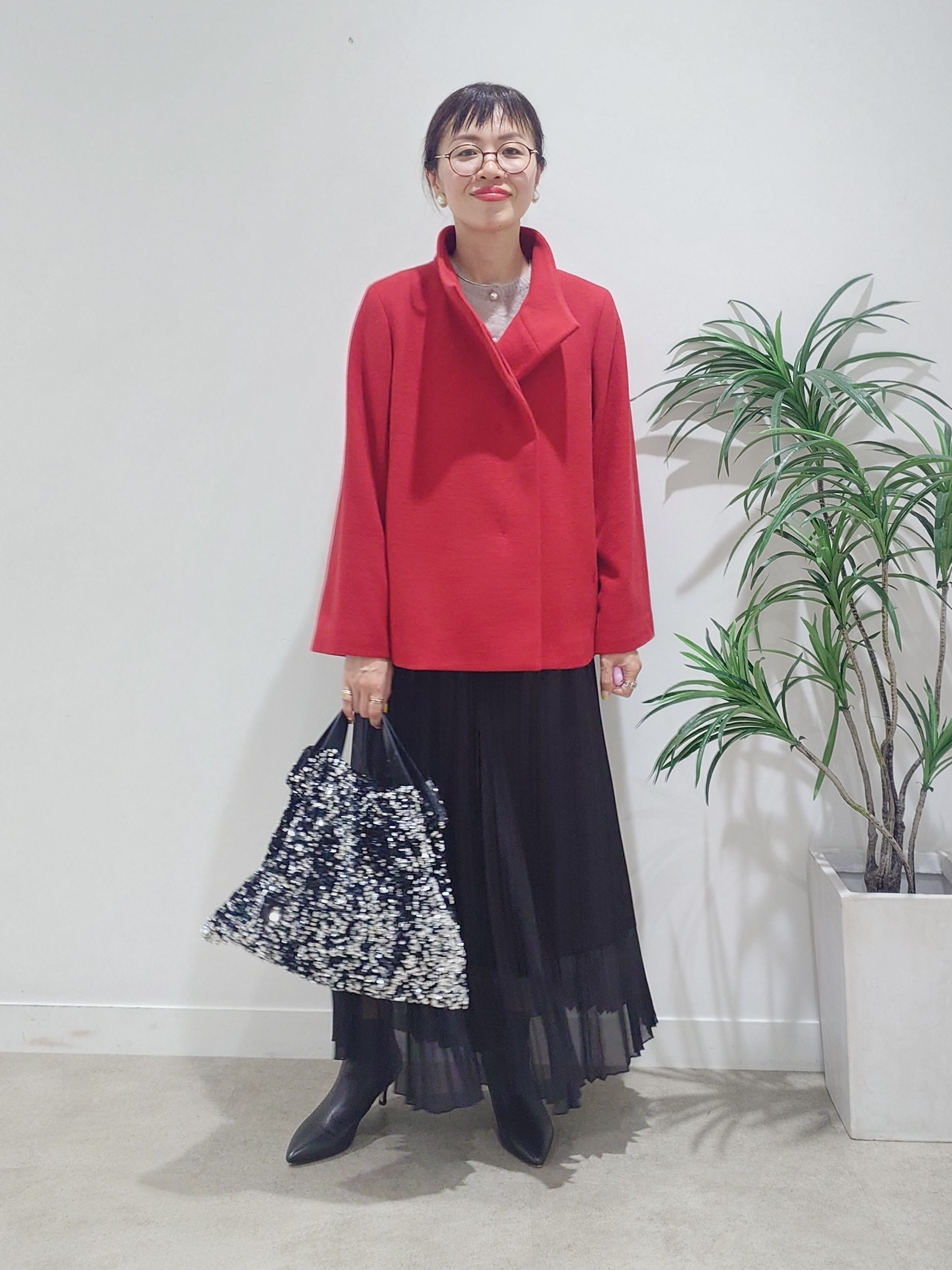 MUTSUKOさんの「UNTITLED｜【軽アウター/ウール100】ウールショートコート」を使ったコーディネート