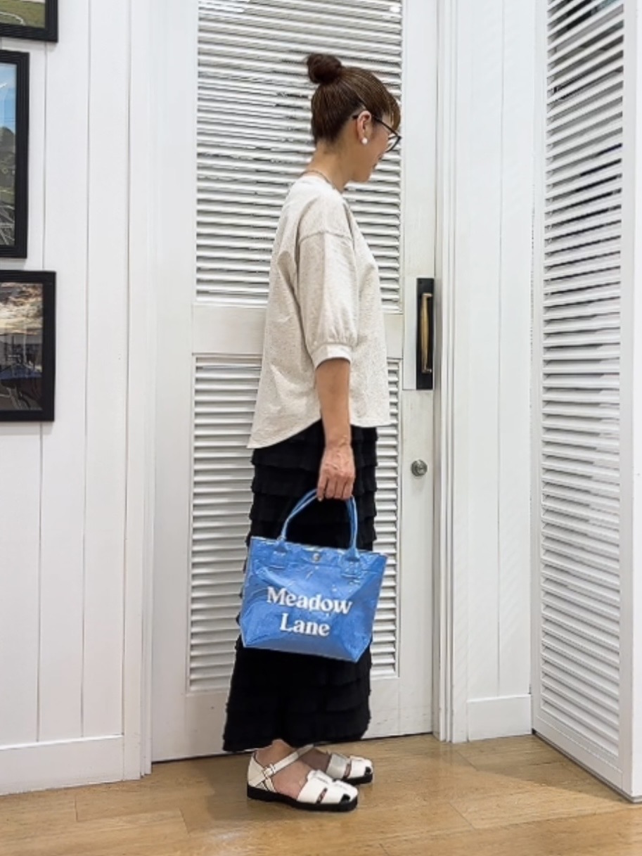 Yasucoさんの「Dessin｜【高レビュー/洗える/XS-L】バックヘンリーミニ裏毛 5分袖」を使ったコーディネート