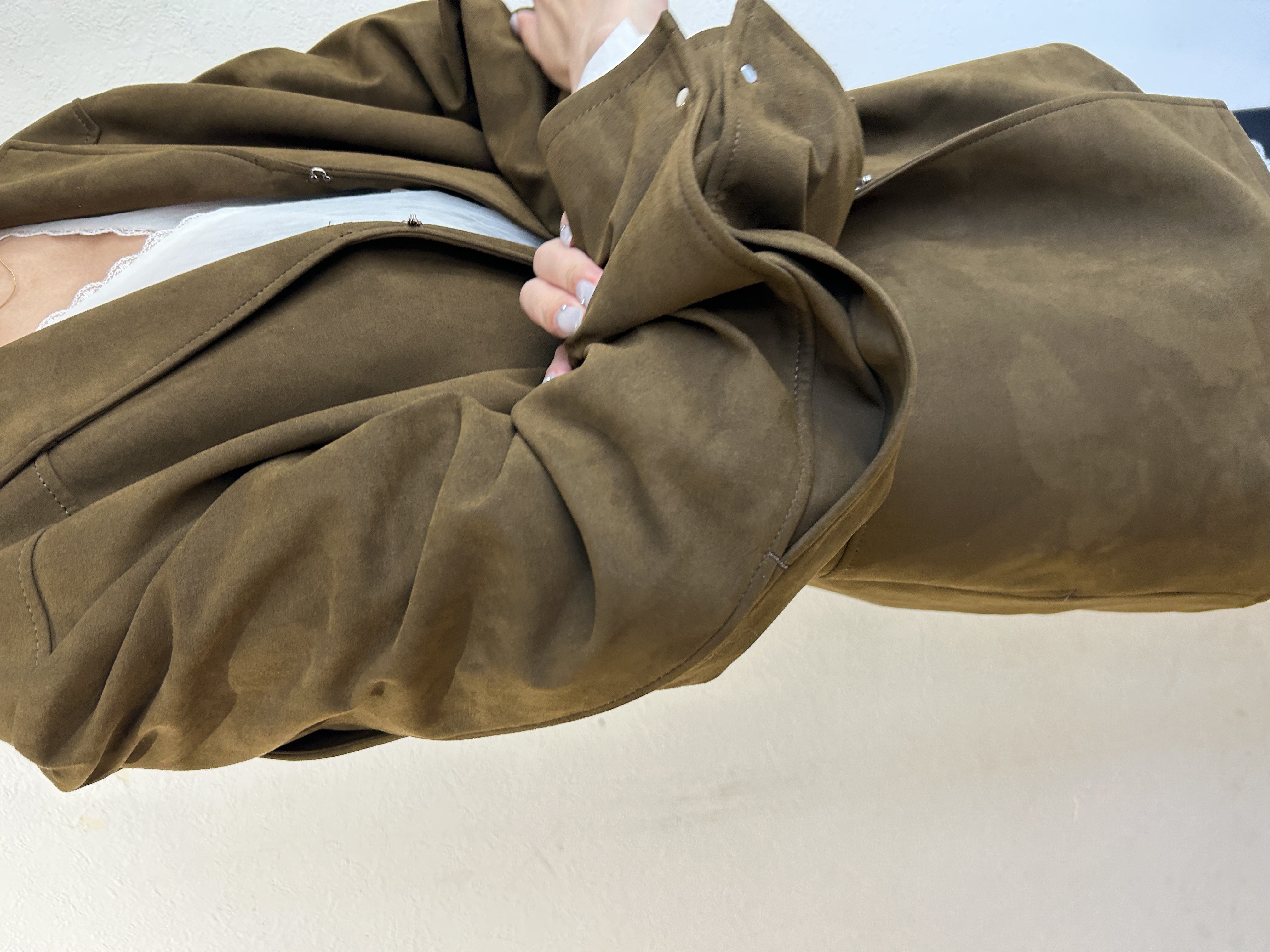 harunaさんの「CODE A｜soft suede－like jacket」を使ったコーディネート