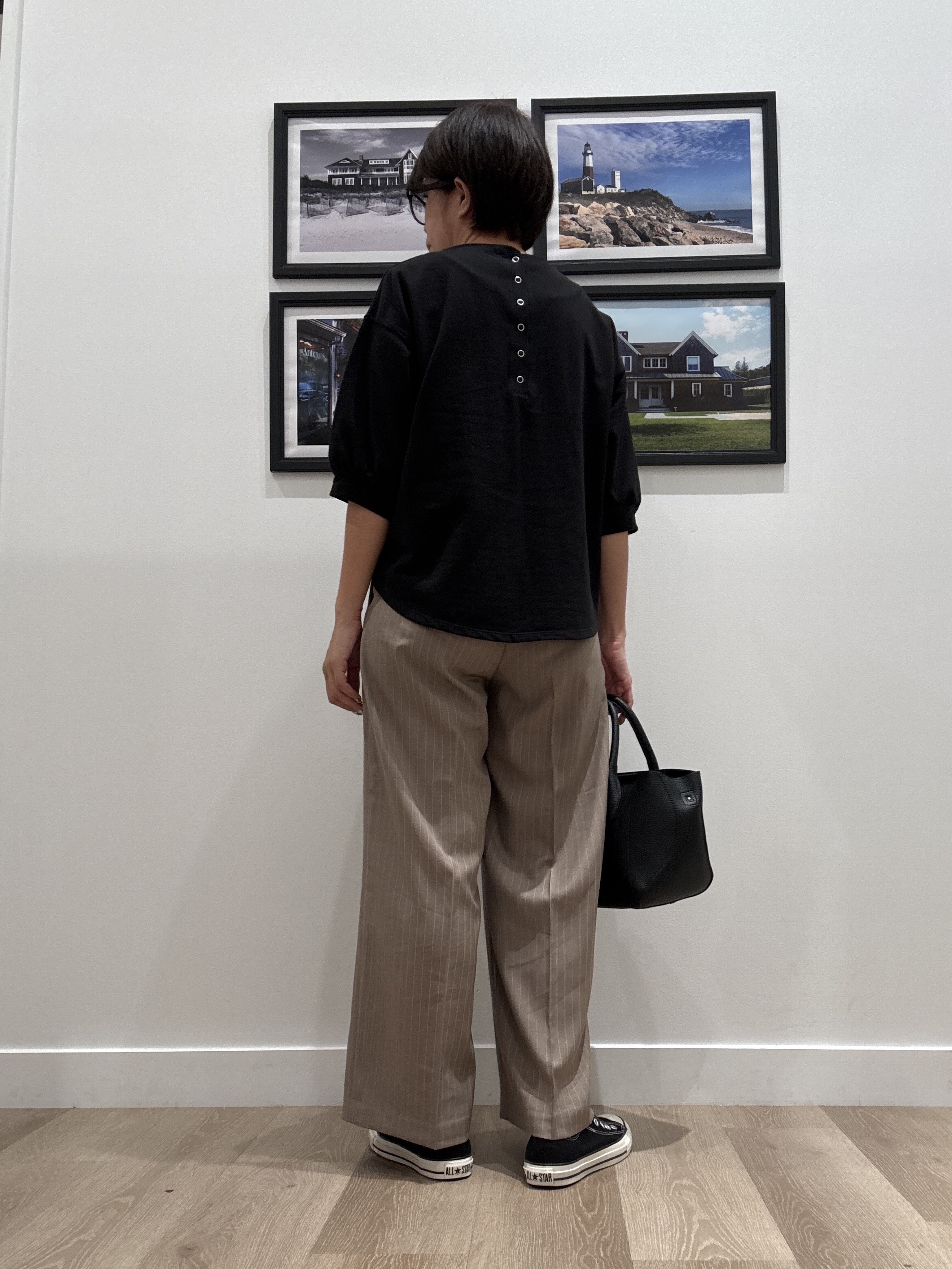 Naoさんの「Dessin｜【高レビュー/洗える/XS-L】バックヘンリーミニ裏毛 5分袖」を使ったコーディネート