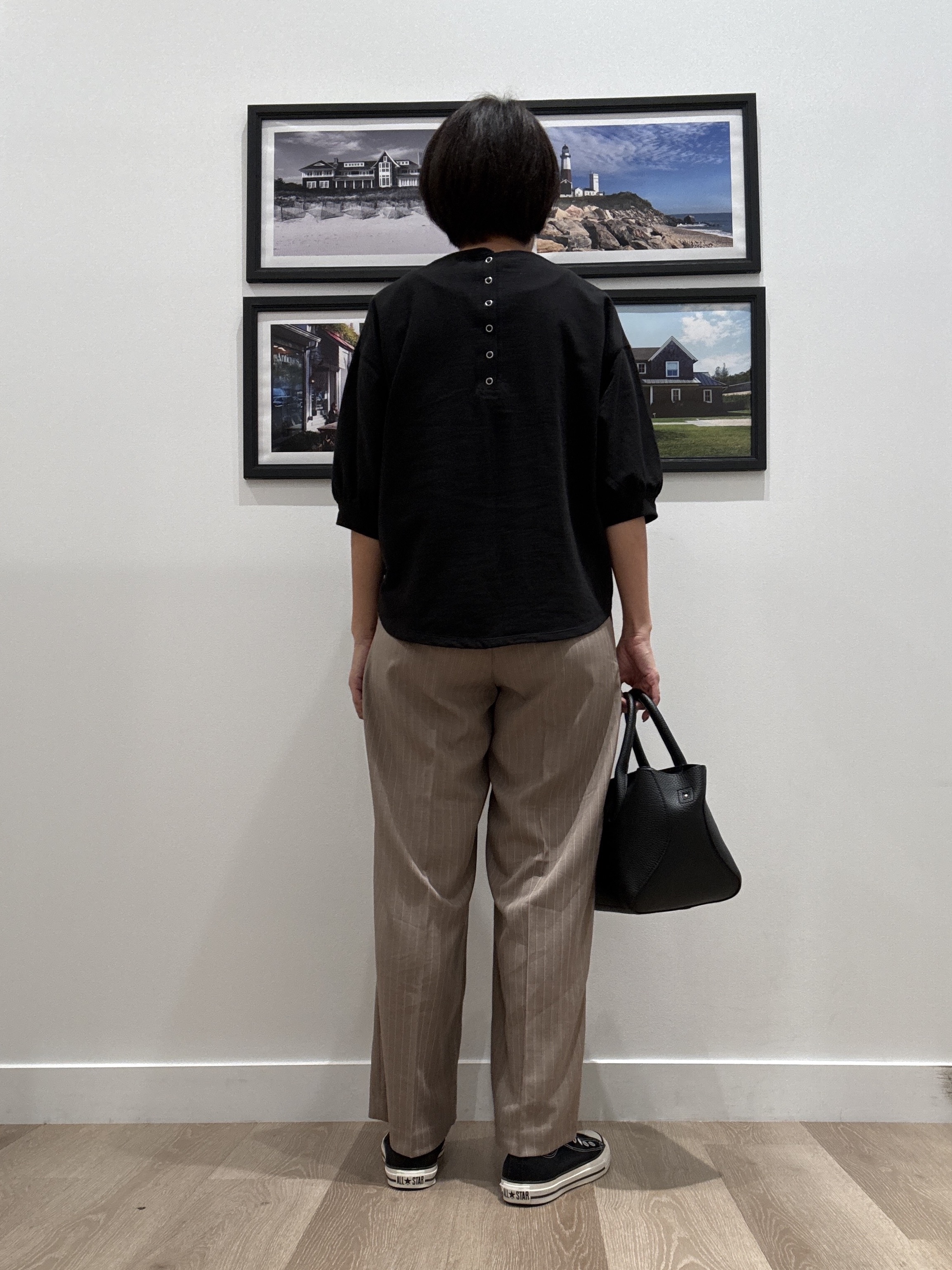 Naoさんの「Dessin｜【高レビュー/洗える/XS-L】バックヘンリーミニ裏毛 5分袖」を使ったコーディネート