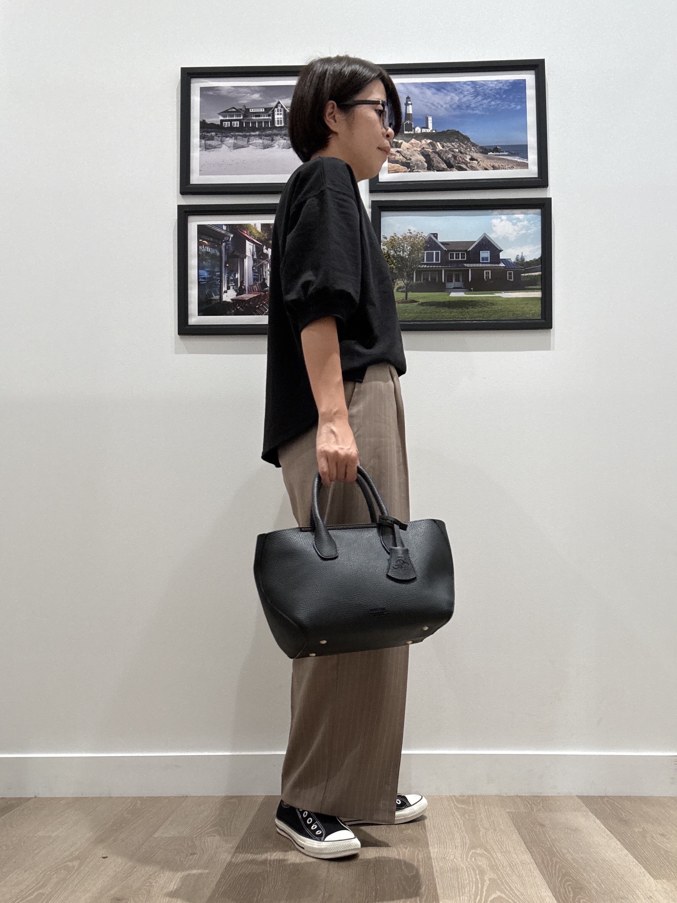 Naoさんの「Dessin｜【高レビュー/洗える/XS-L】バックヘンリーミニ裏毛 5分袖」を使ったコーディネート