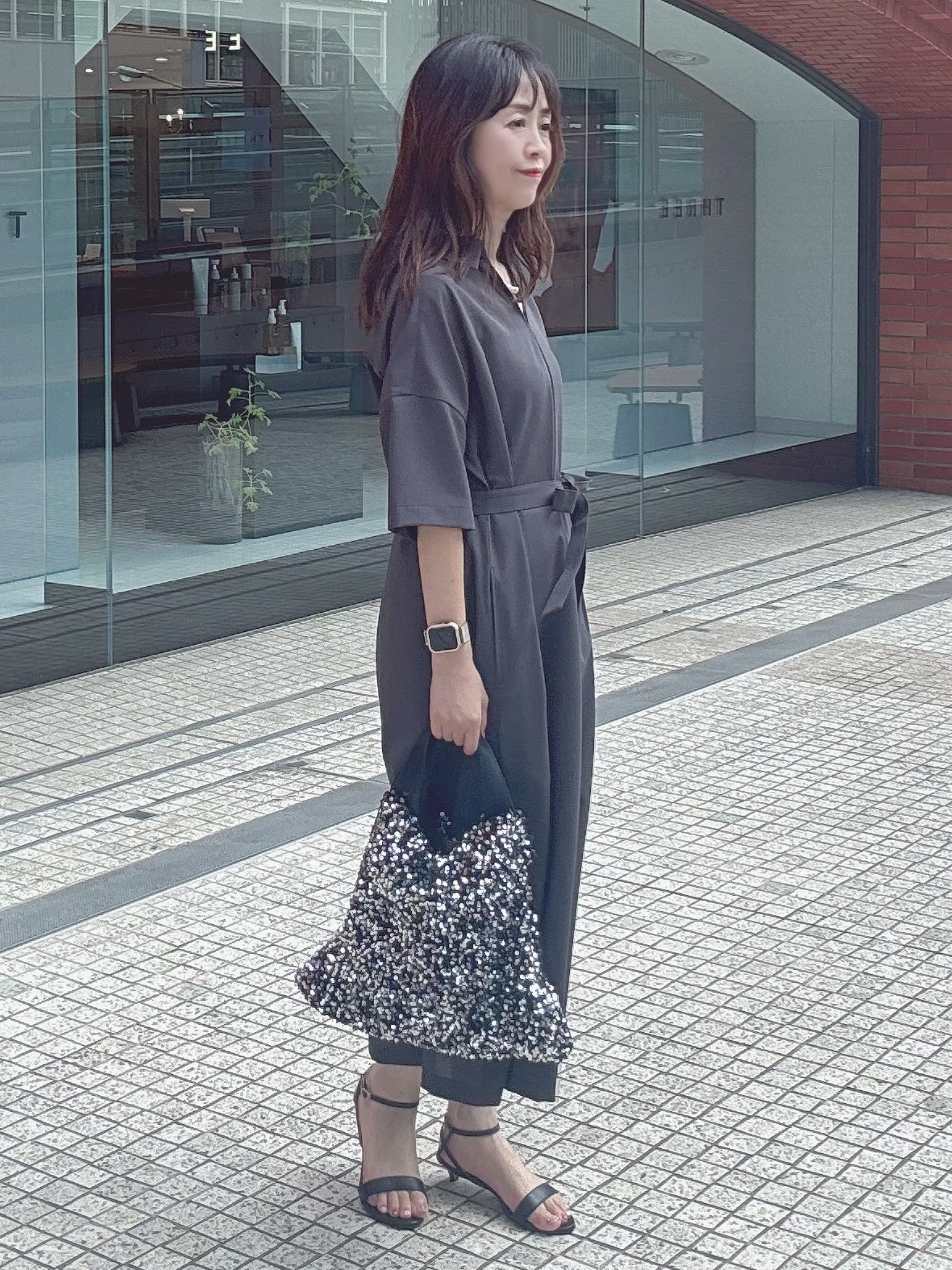 makiさんの「UNTITLED｜【初秋も活躍/UVカット/接触冷感】エアリークールワンピース」を使ったコーディネート
