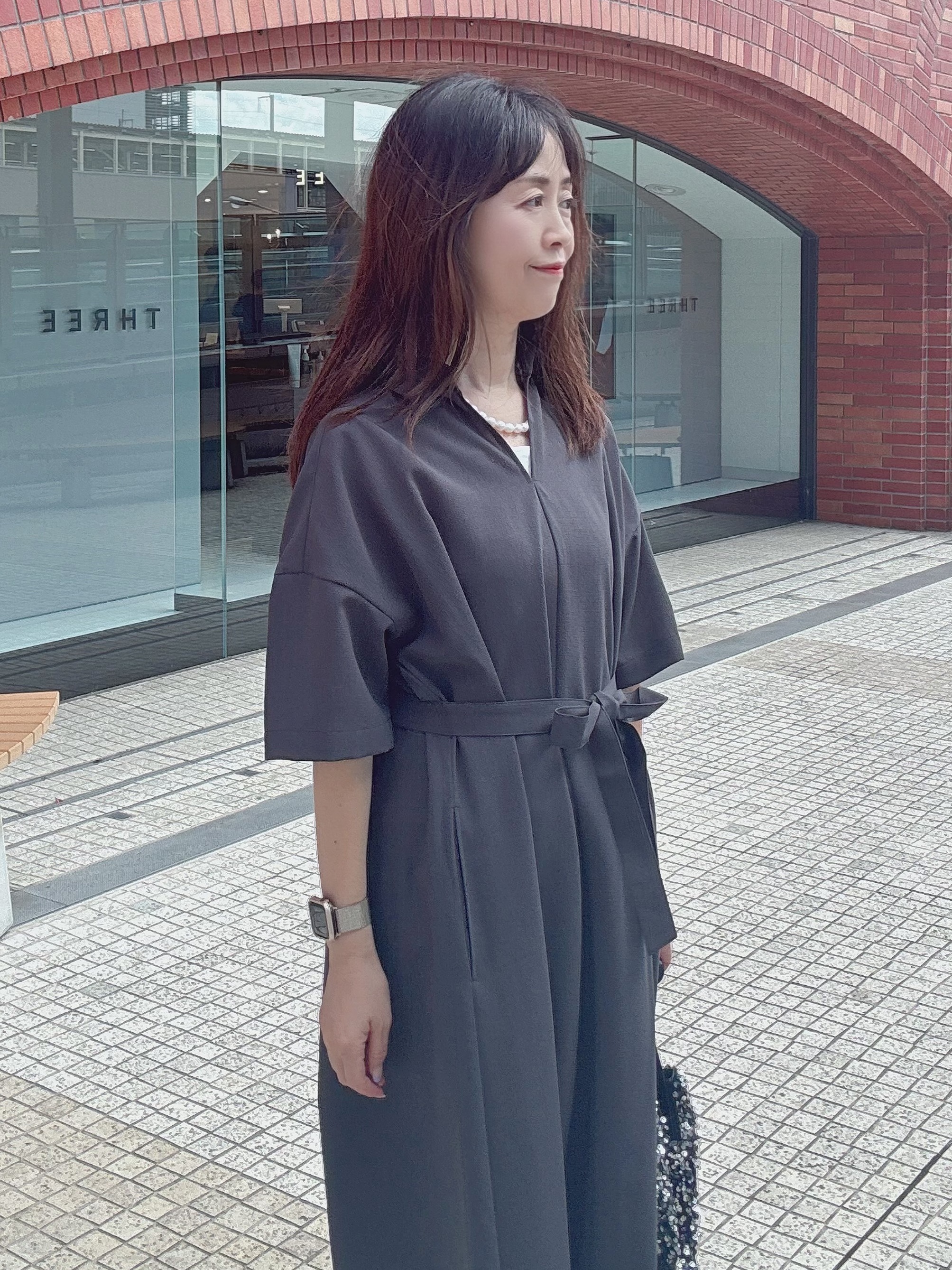 makiさんの「UNTITLED｜【初秋も活躍/UVカット/接触冷感】エアリークールワンピース」を使ったコーディネート