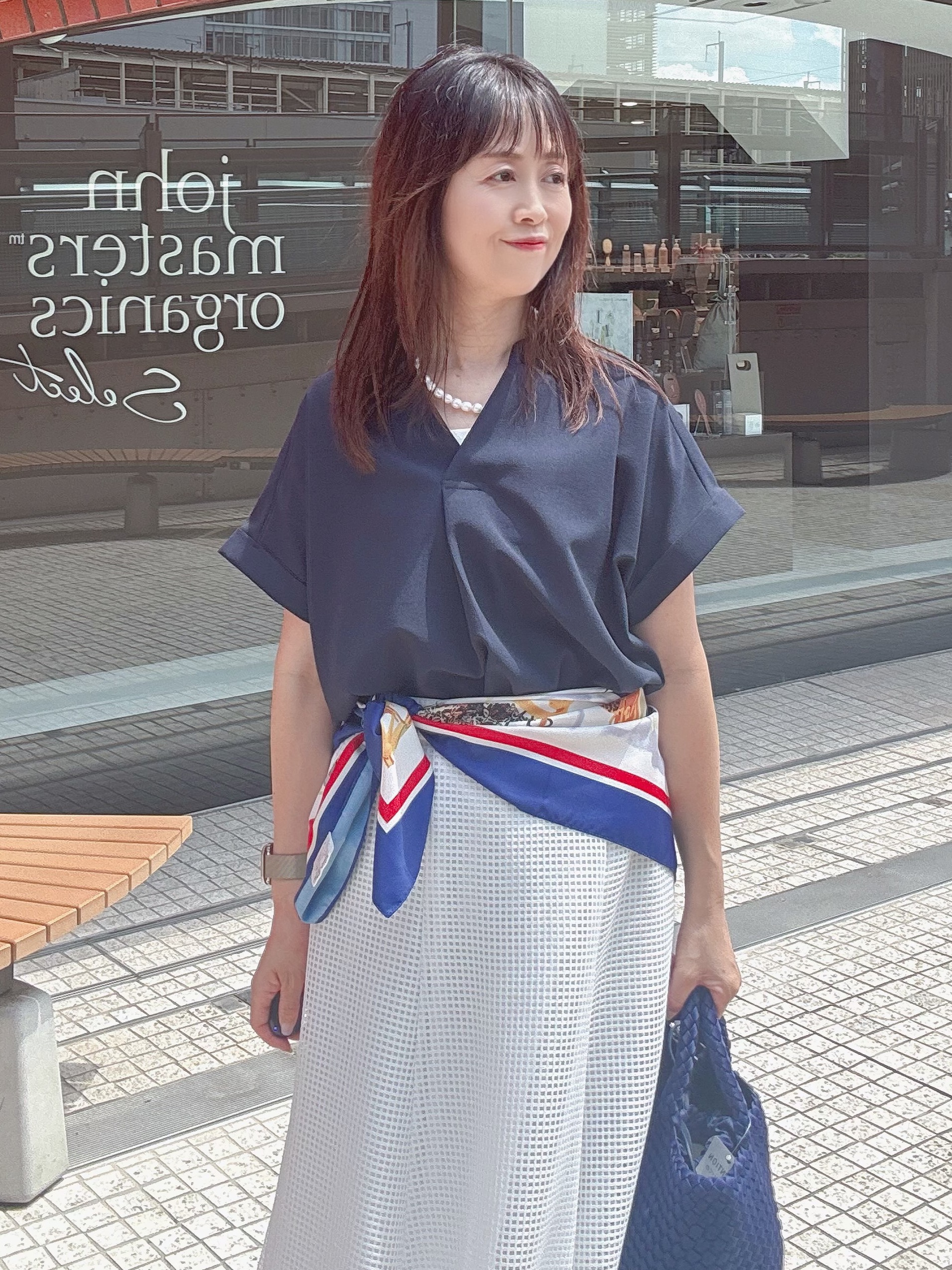 makiさんの「UNTITLED｜【セットアップ可/UVカット】エアリークールブラウス」を使ったコーディネート