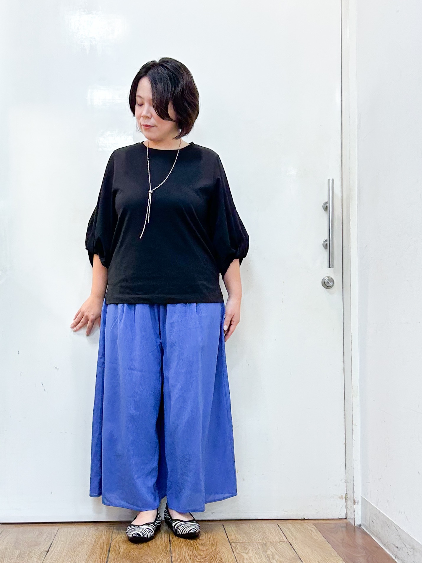 haruさんの「SHOO･LA･RUE｜【S-LL/洗濯機可/二の腕カバー】楽に上品見え ツイストスリーブトップス」を使ったコーディネート