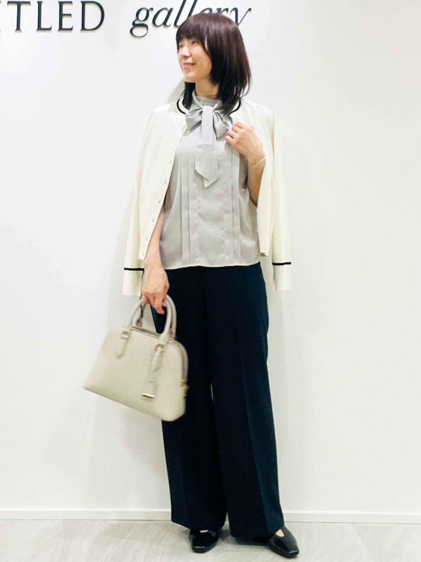 めいさんの「UNTITLED｜【アンサンブル可能/秋羽織り】コンパクトニットカーディガン」を使ったコーディネート