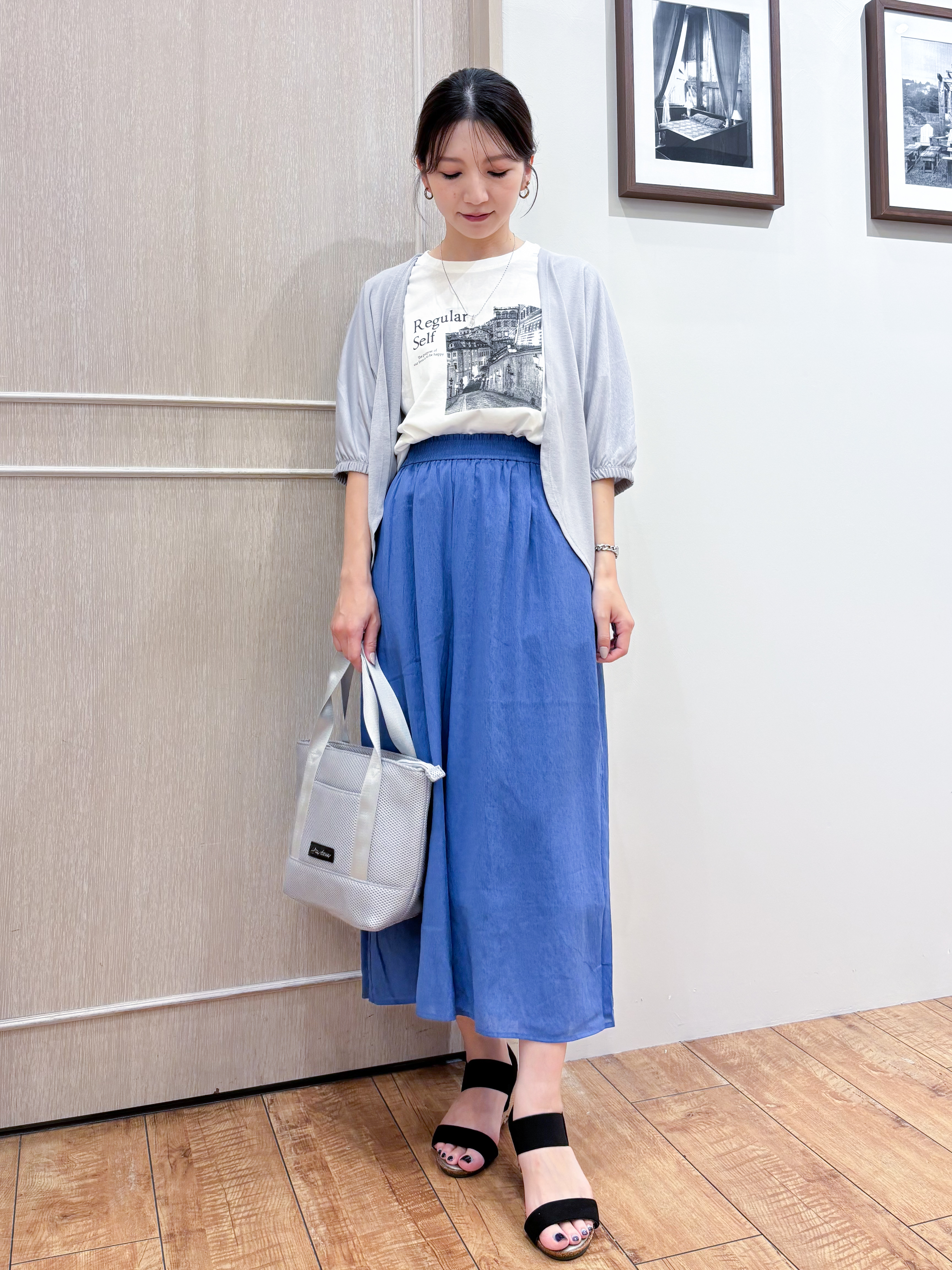 なみさんの「SHOO･LA･RUE｜【UV/体型カバー】冷房や朝晩の冷え込み対策にも さらとろ5分袖カーディガン」を使ったコーディネート