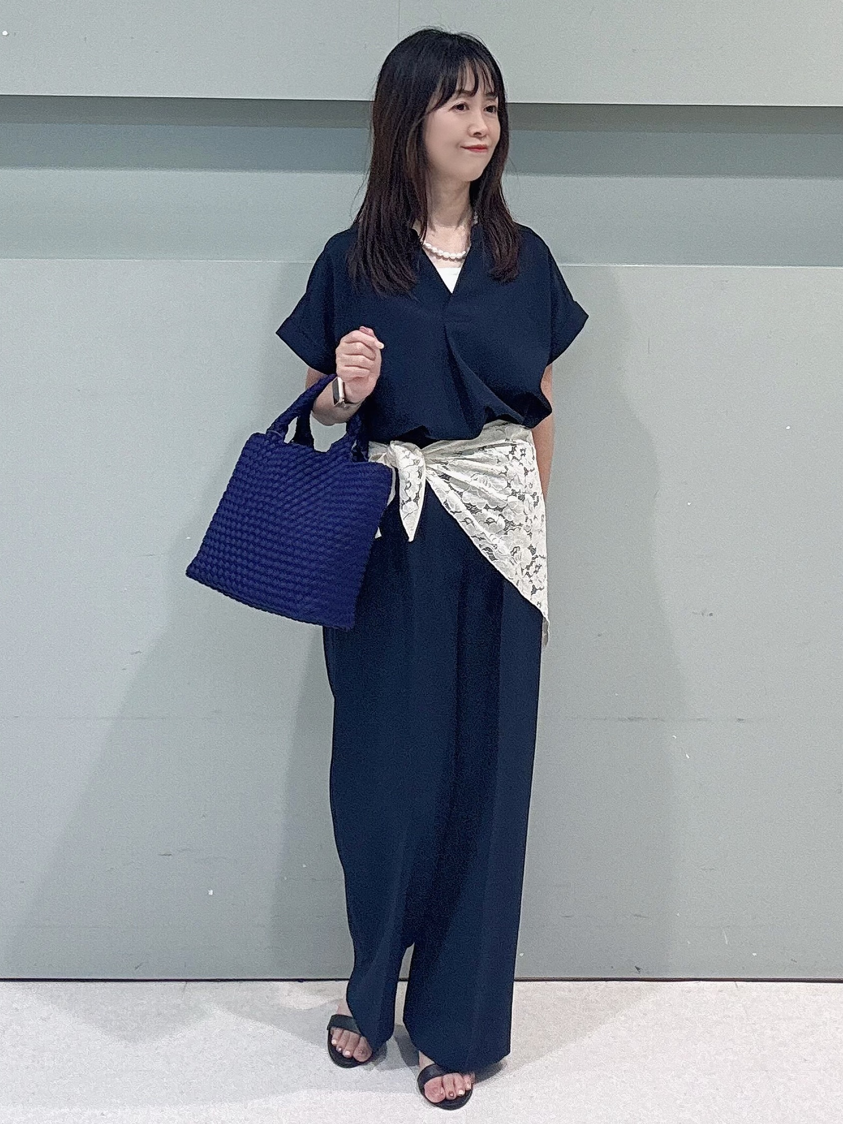 makiさんの「UNTITLED｜【セットアップ可/UVカット】エアリークールブラウス」を使ったコーディネート