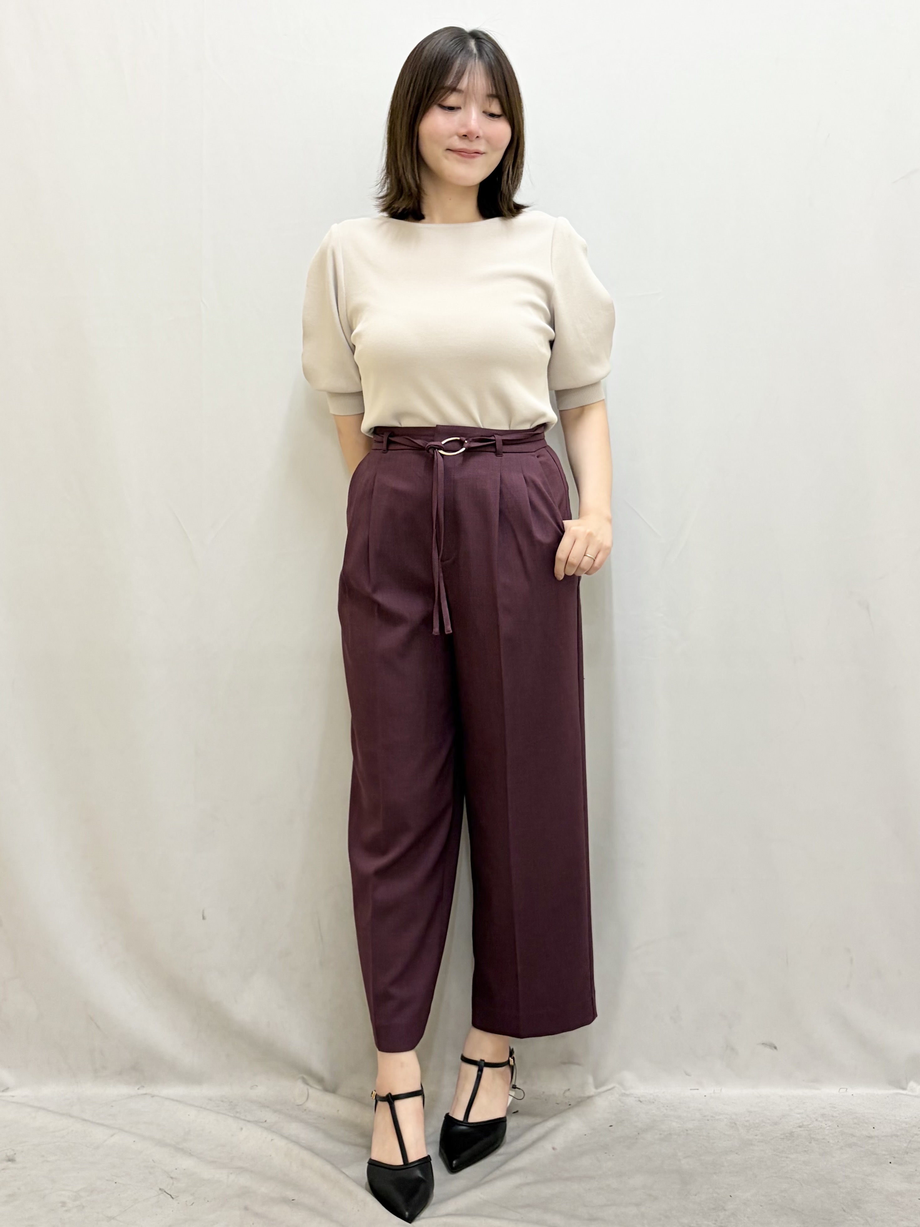 kasumiさんの「index｜【接触冷感／UVケア】クールタッチラップスリーブニット《洗濯機OK／XS～3L／9col》」を使ったコーディネート