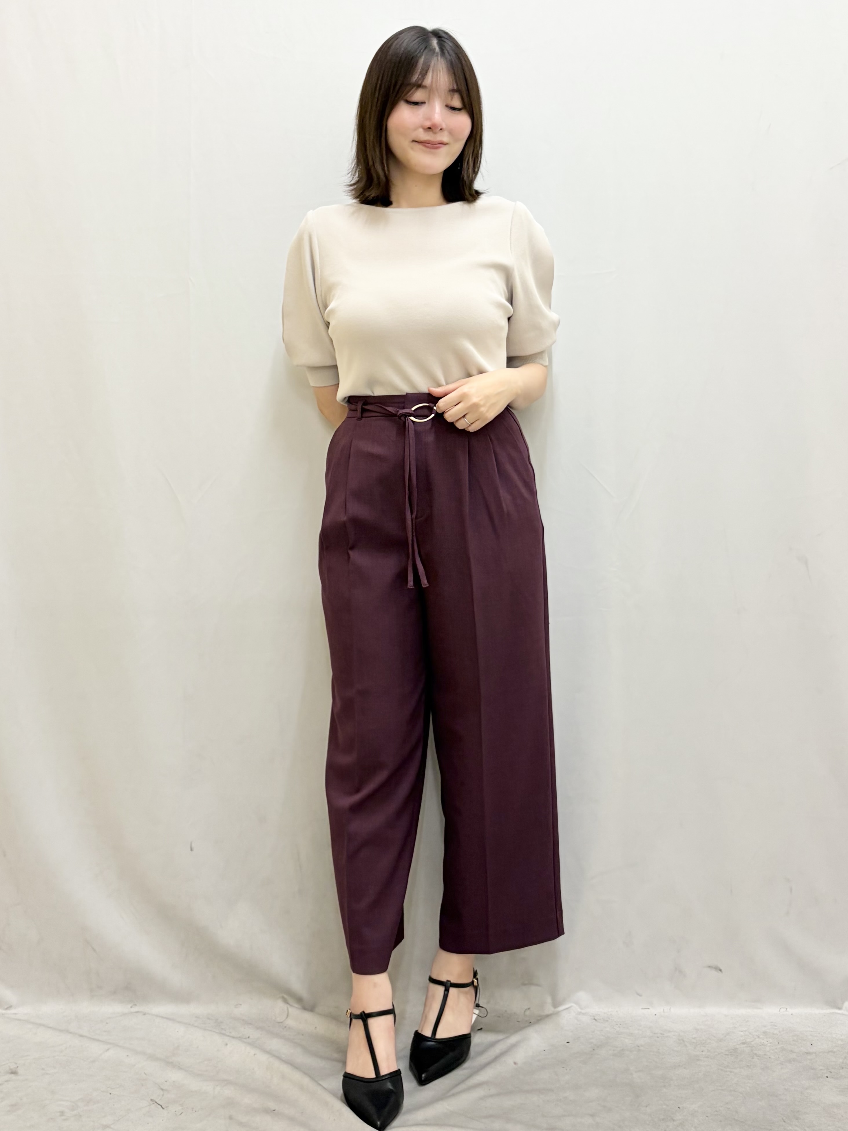 kasumiさんの「index｜【接触冷感／UVケア】クールタッチラップスリーブニット《洗濯機OK／XS～3L／9col》」を使ったコーディネート