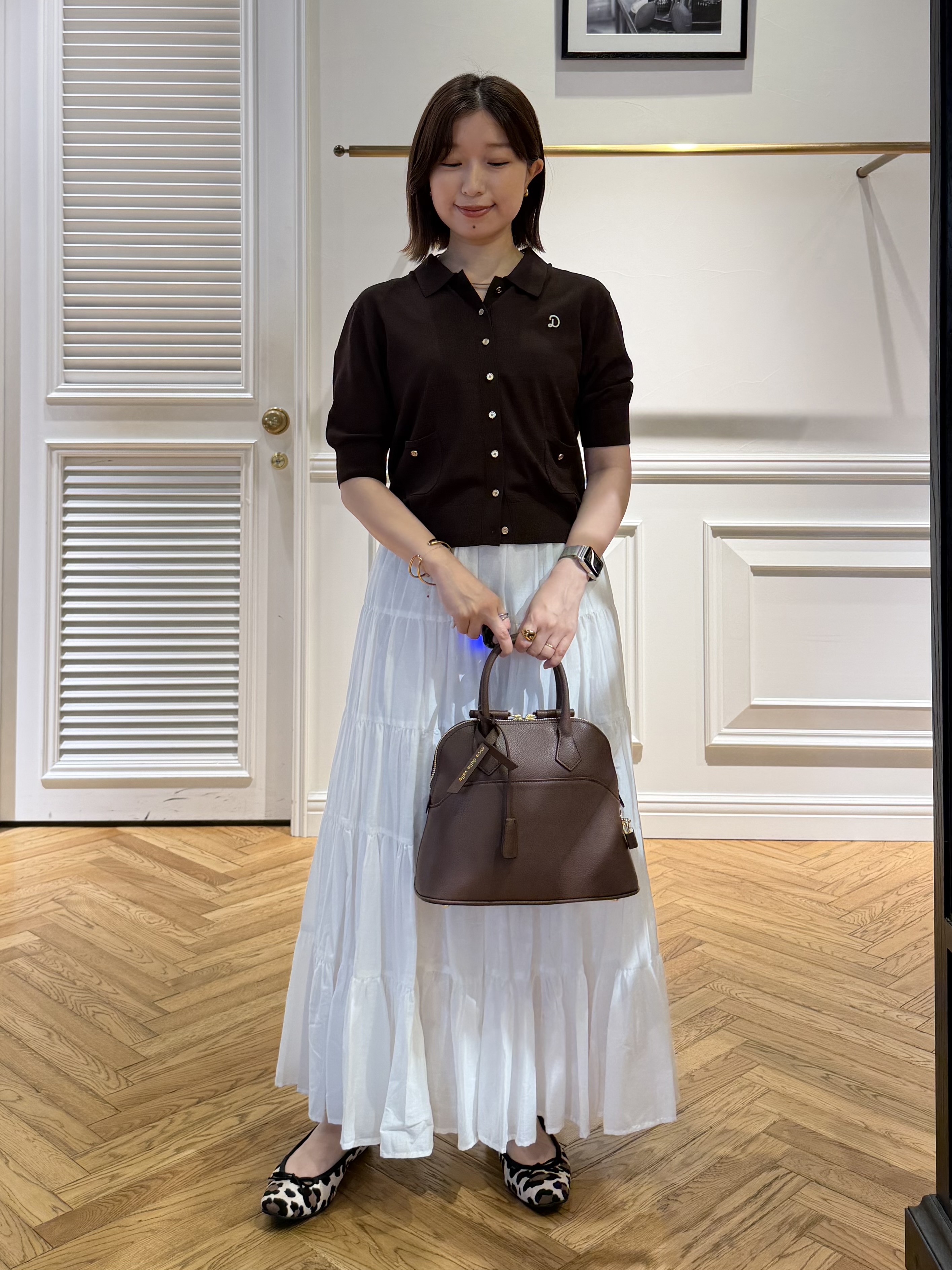 つじ まこさんの「DRESSTERIOR｜【接触冷感／UVカット】クールタッチ シャツカーディガン」を使ったコーディネート