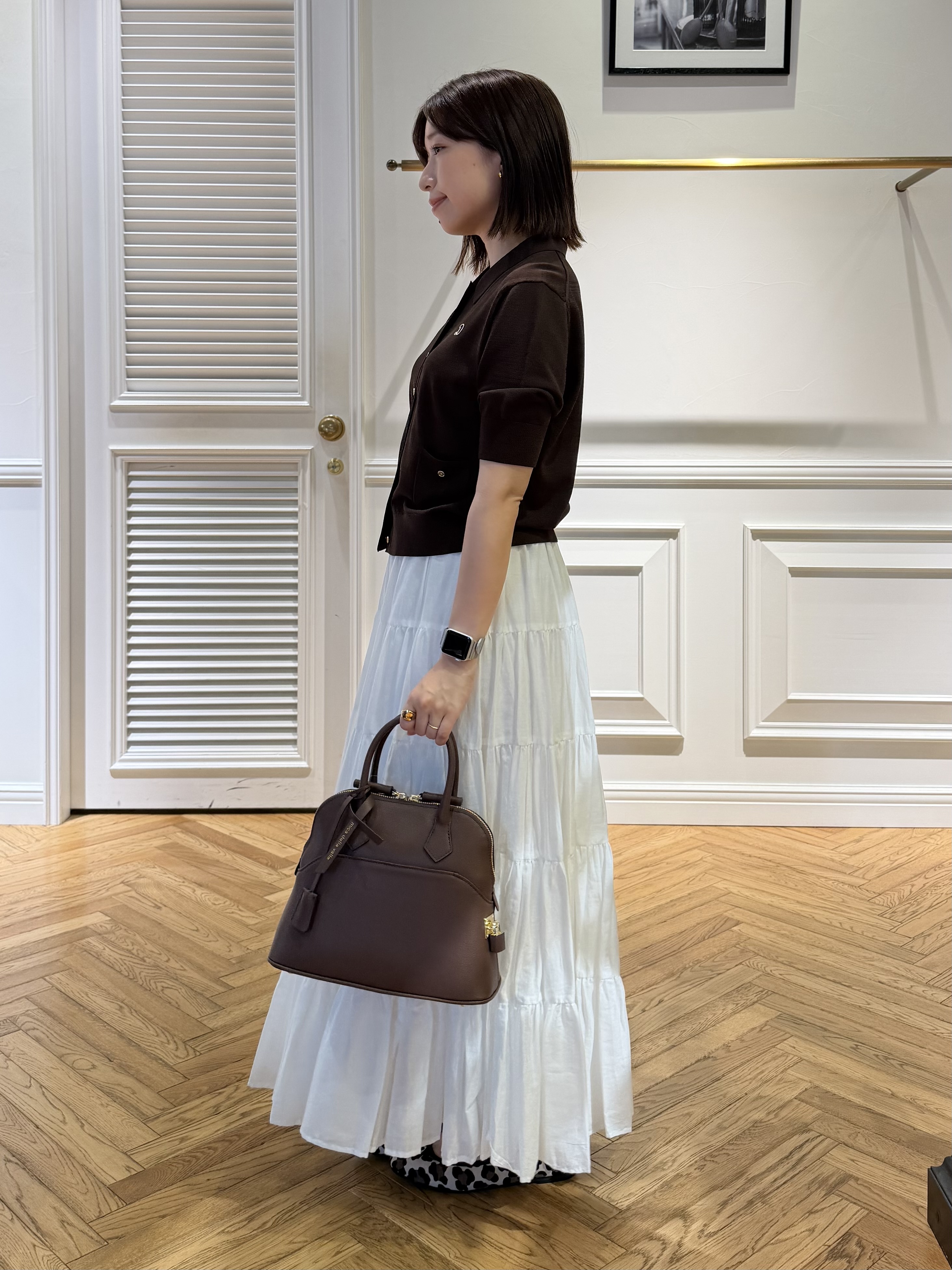 つじ まこさんの「DRESSTERIOR｜【接触冷感／UVカット】クールタッチ シャツカーディガン」を使ったコーディネート