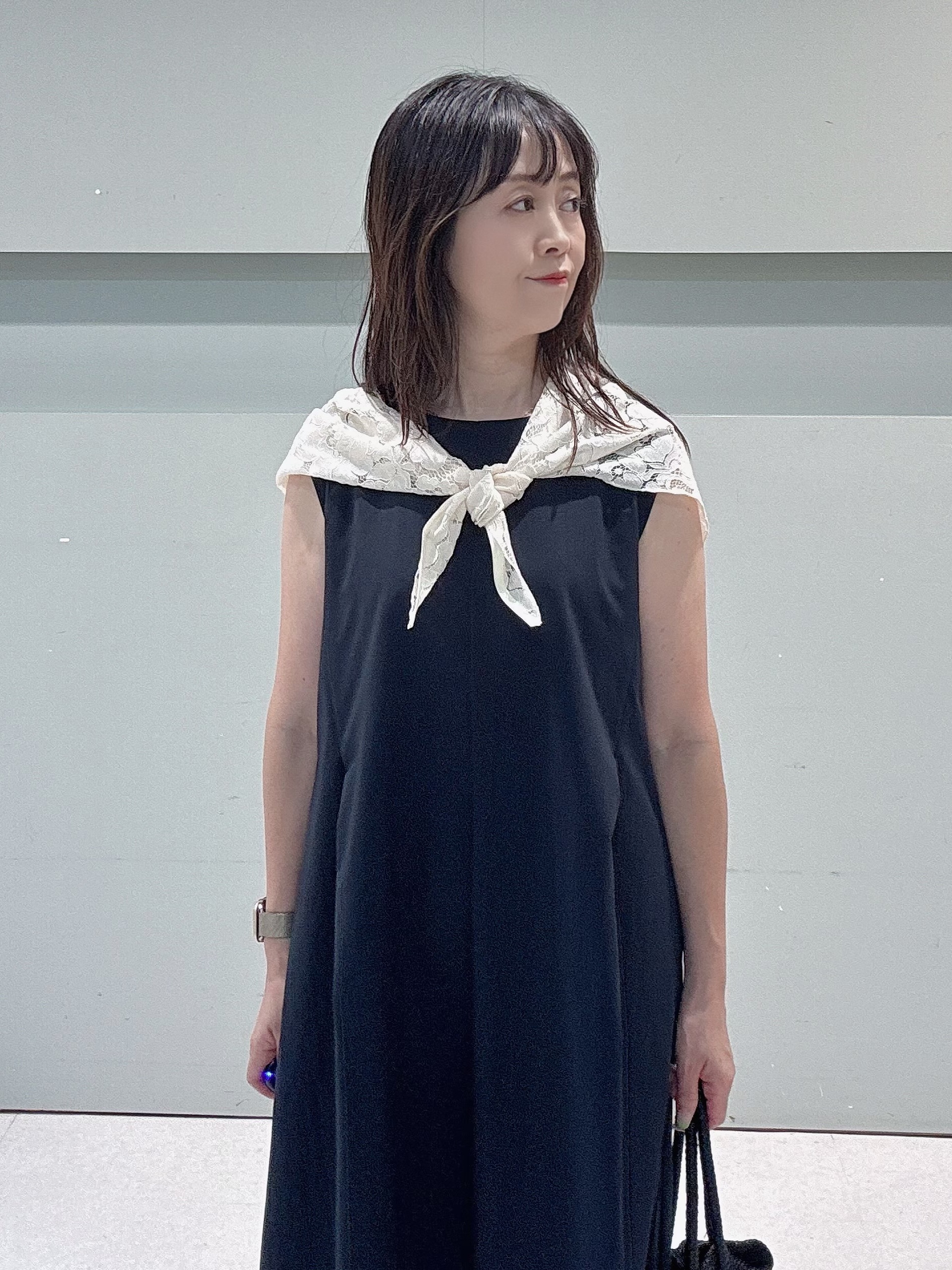 makiさんの「UNTITLED｜【残暑も快適/接触冷感/UVカット/吸水速乾】Aラインロングワンピース」を使ったコーディネート