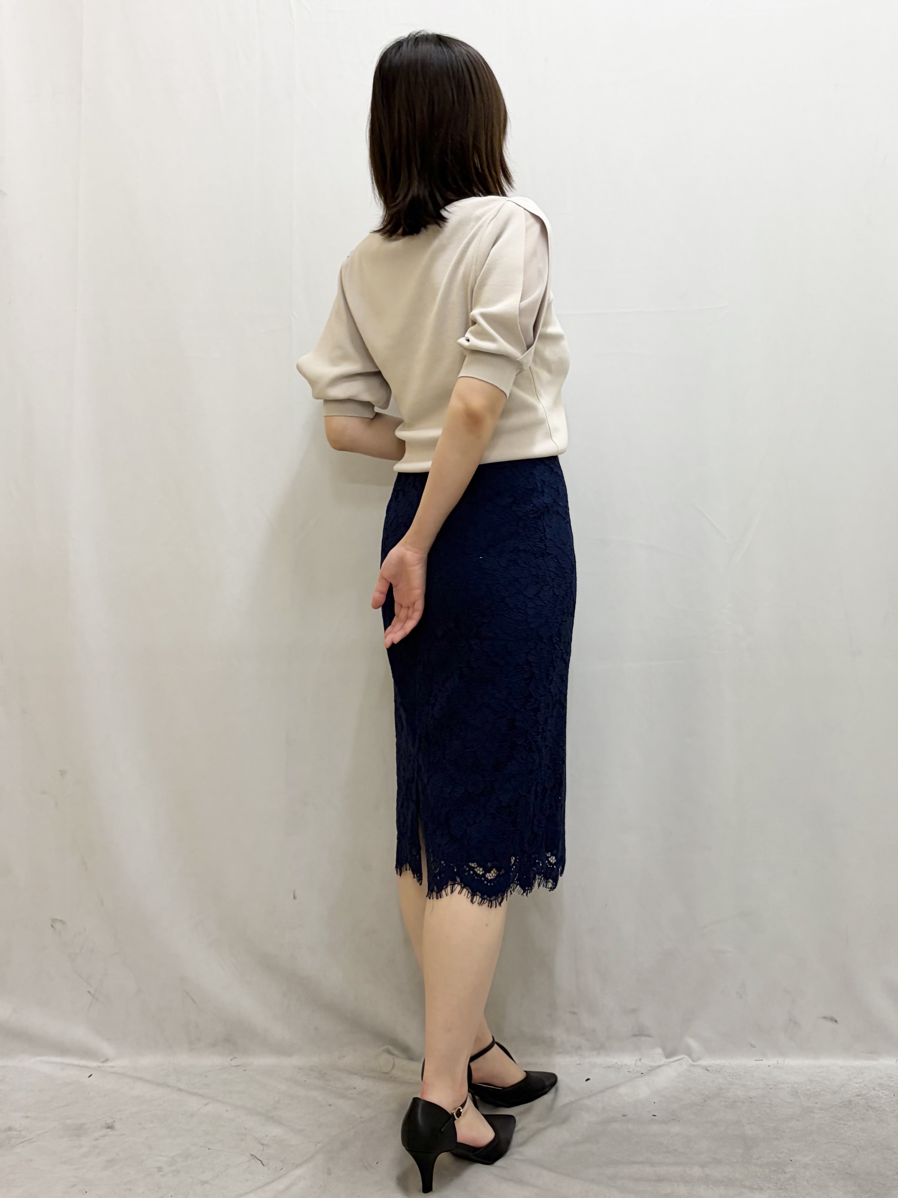 kasumiさんの「index｜【接触冷感／UVケア】クールタッチラップスリーブニット《洗濯機OK／XS～3L／9col》」を使ったコーディネート