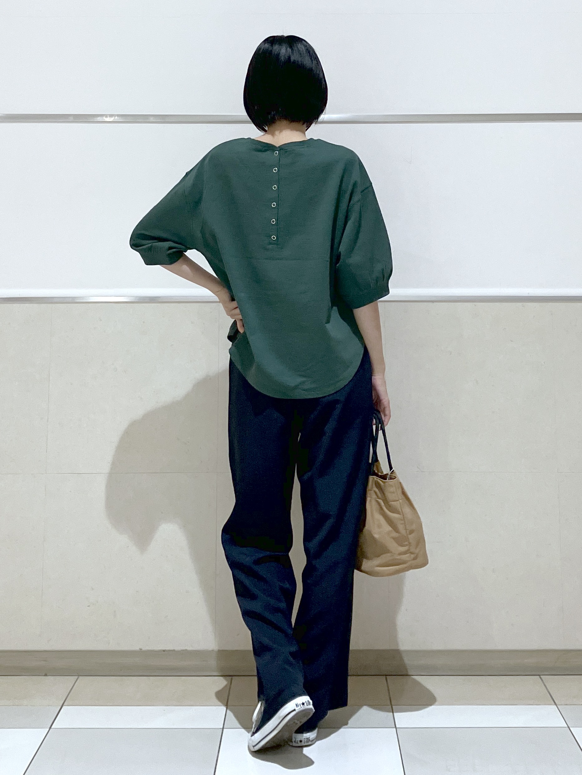 eriko さんの「Dessin｜【高レビュー/洗える/XS-L】バックヘンリーミニ裏毛 5分袖」を使ったコーディネート